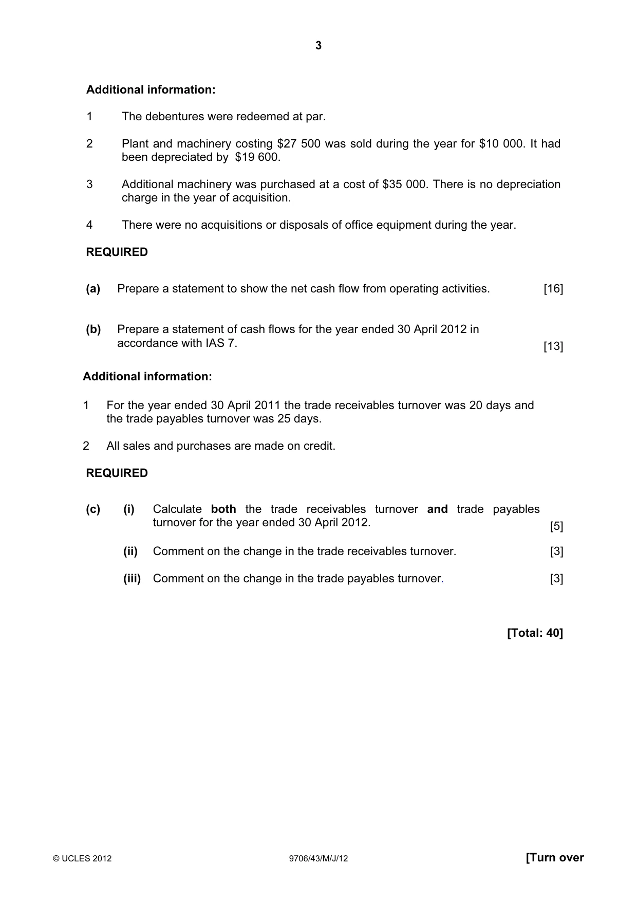 Cambridge A Level Accounting 9706 2012 May/June Paper 4 · Variant 3 question paper, page 3 of 8