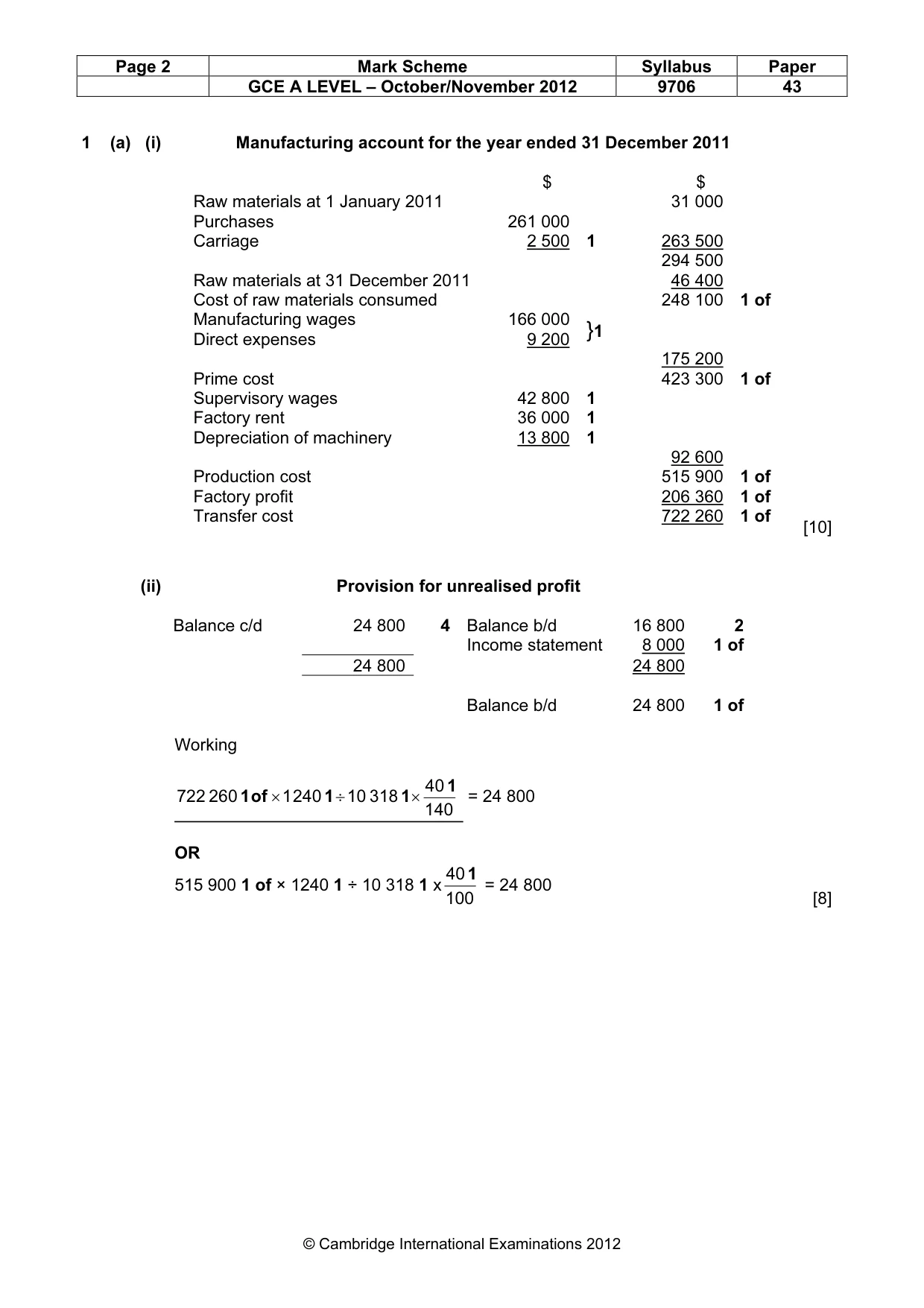 Mark scheme, page 2 of 6