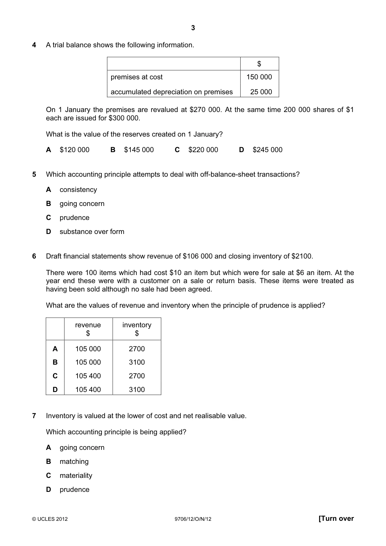 Cambridge A Level Accounting 9706 2012 Oct/Nov Paper 1 · Variant 2 question paper, page 3 of 12