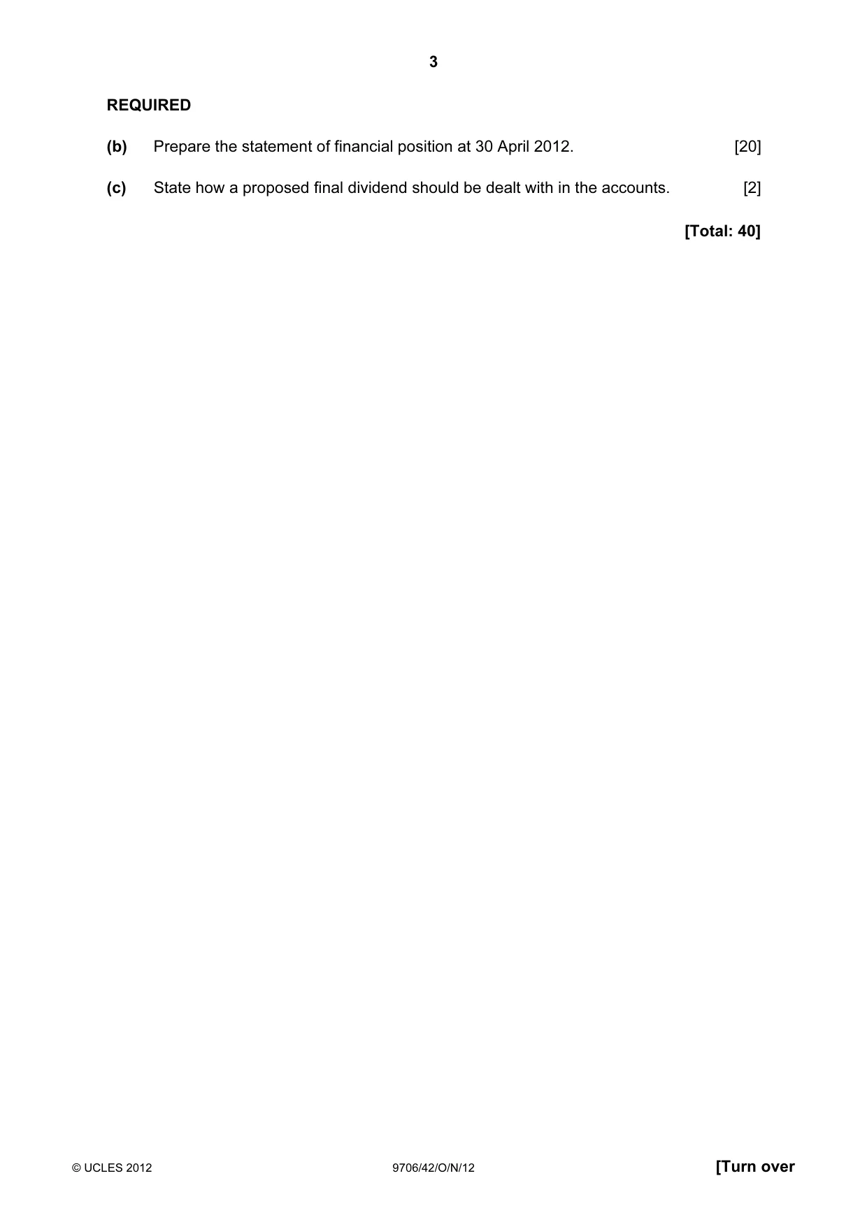 Cambridge A Level Accounting 9706 2012 Oct/Nov Paper 4 · Variant 2 question paper, page 3 of 8