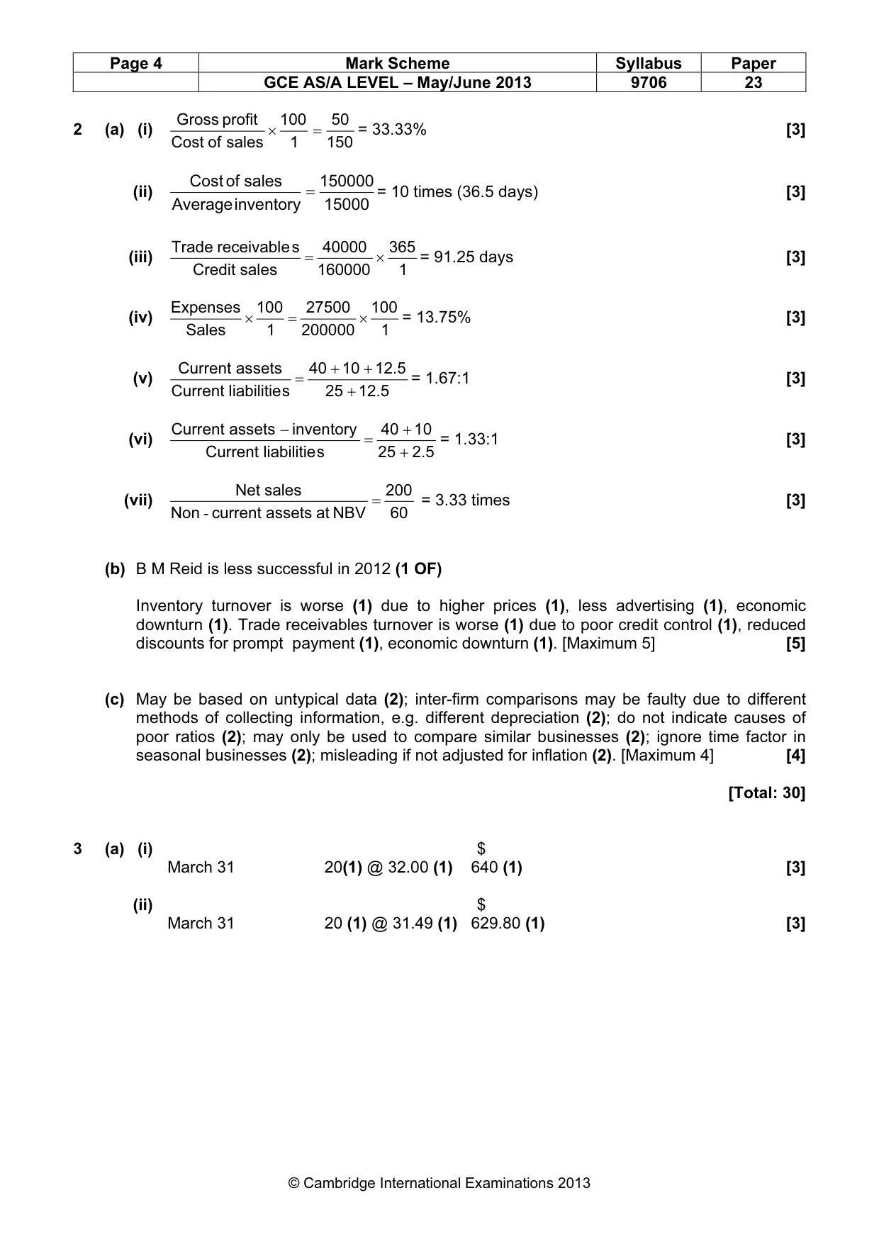 Mark scheme, page 4 of 6