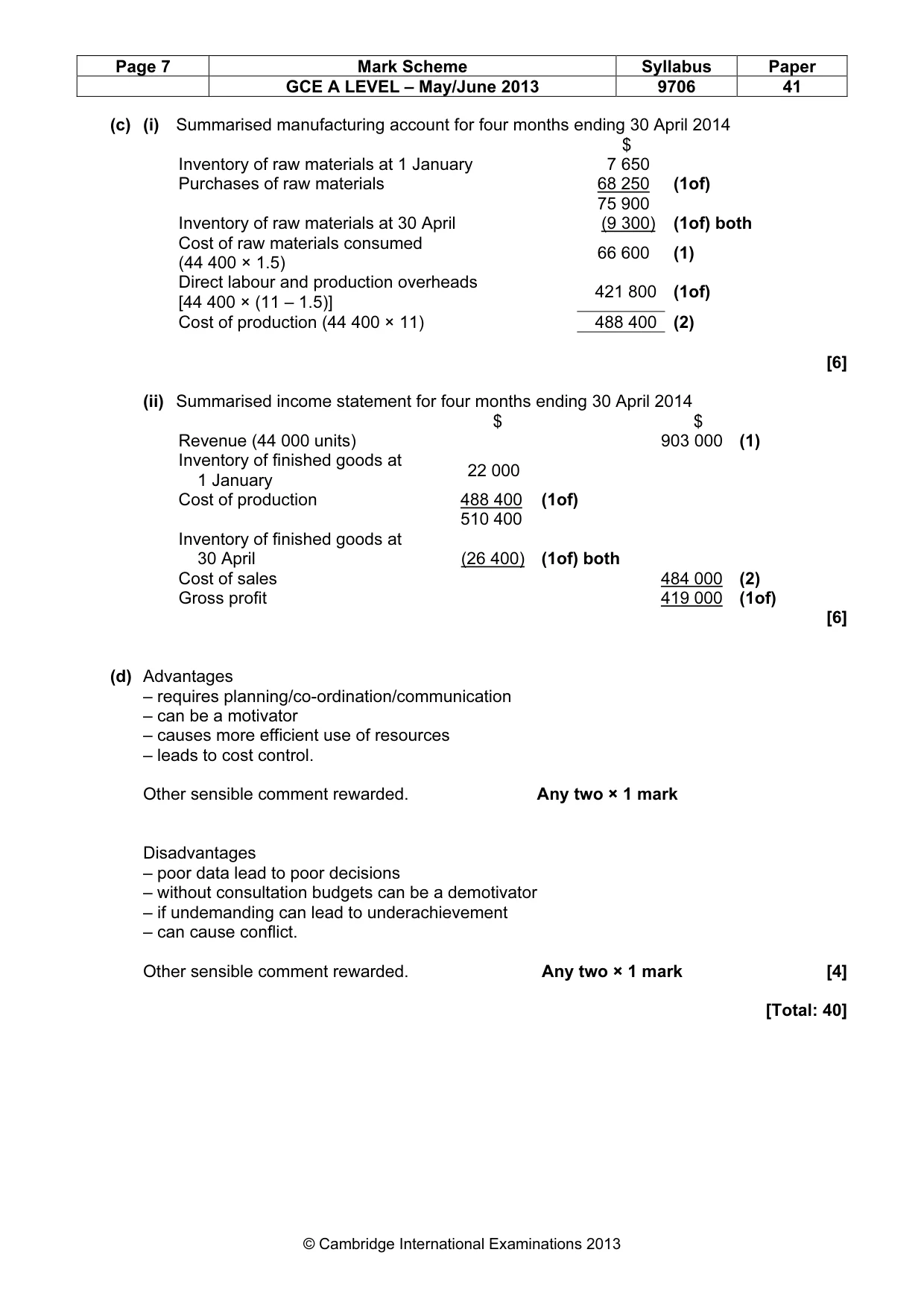 Mark scheme, page 7 of 7