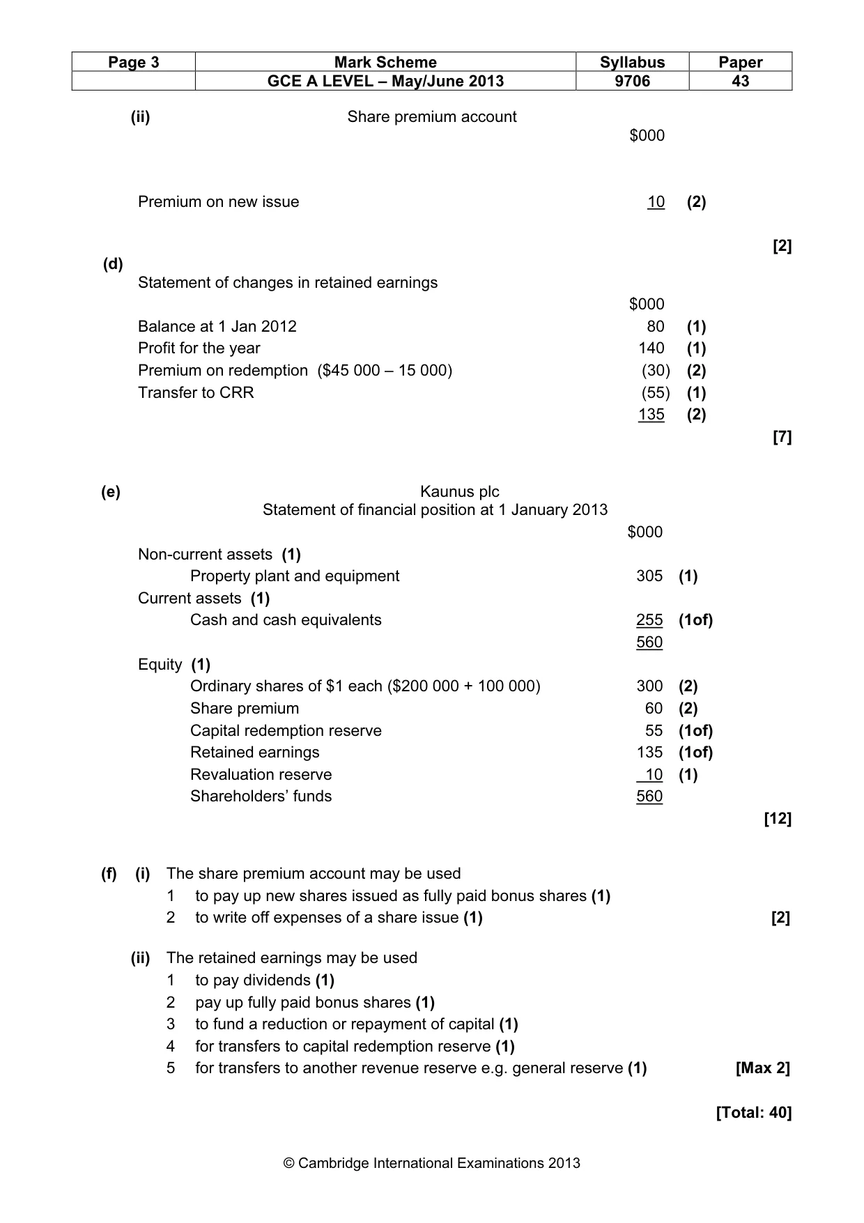 Mark scheme, page 3 of 7