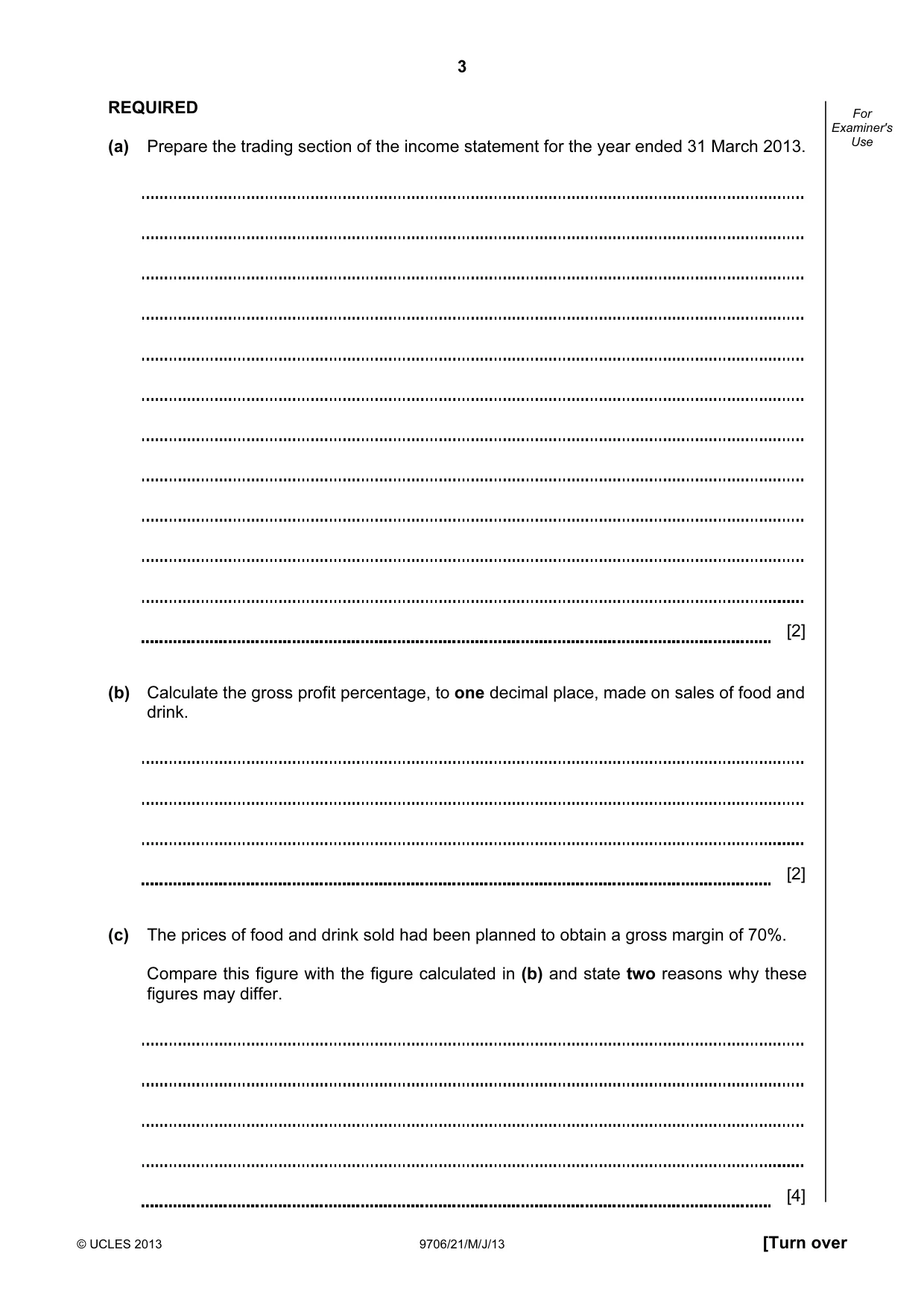 Cambridge A Level Accounting 9706 2013 May/June Paper 2 · Variant 1 question paper, page 3 of 16