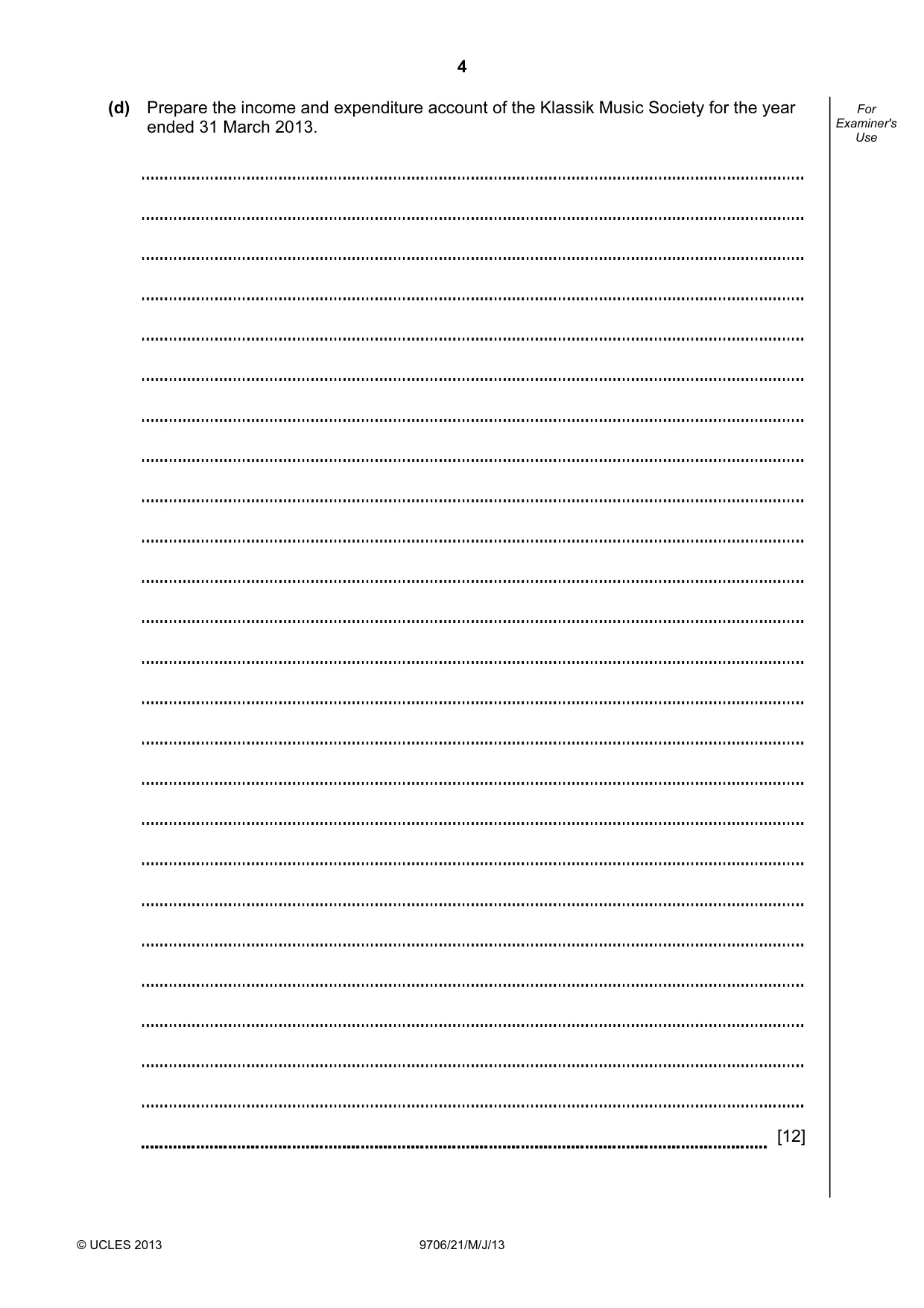 Cambridge A Level Accounting 9706 2013 May/June Paper 2 · Variant 1 question paper, page 4 of 16