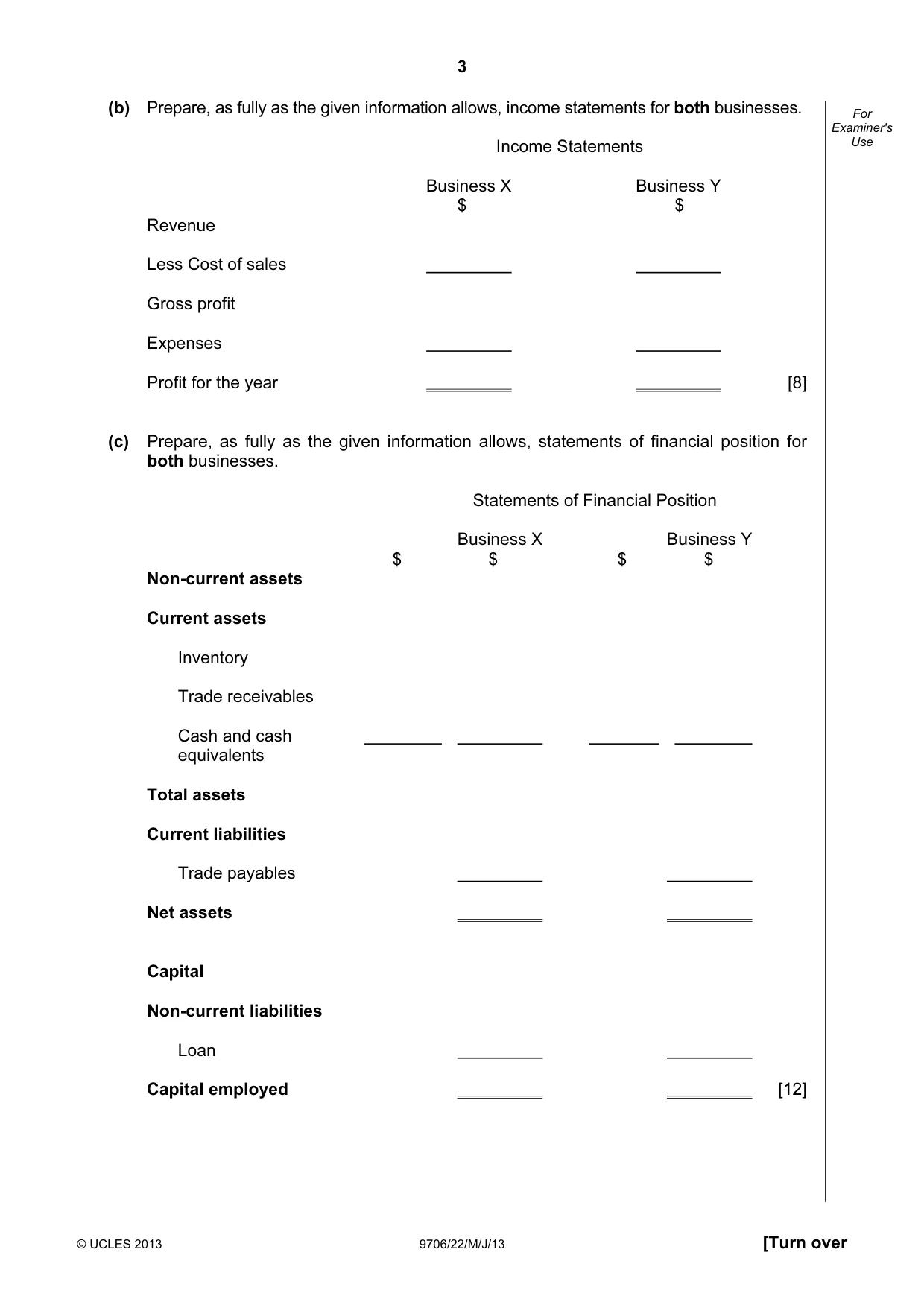 Cambridge A Level Accounting 9706 2013 May/June Paper 2 · Variant 2 question paper, page 3 of 12