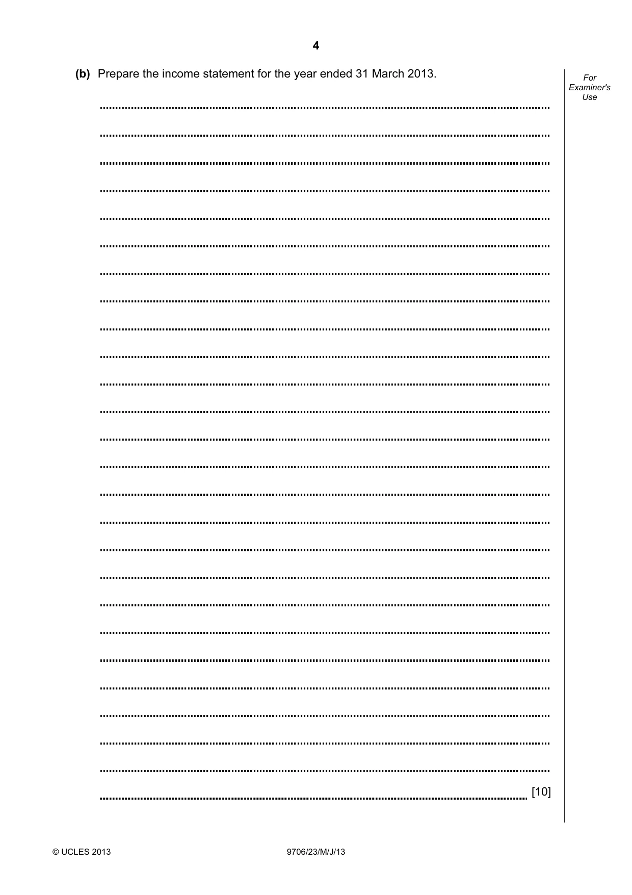 Cambridge A Level Accounting 9706 2013 May/June Paper 2 · Variant 3 question paper, page 4 of 12