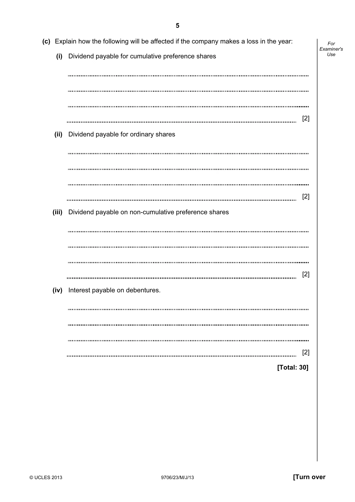 Cambridge A Level Accounting 9706 2013 May/June Paper 2 · Variant 3 question paper, page 5 of 12