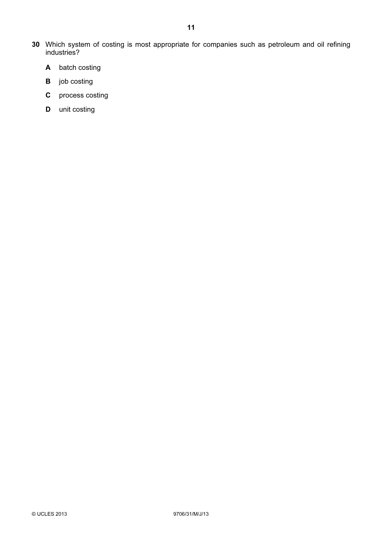 Cambridge A Level Accounting 9706 2013 May/June Paper 3 · Variant 1 question paper, page 11 of 12