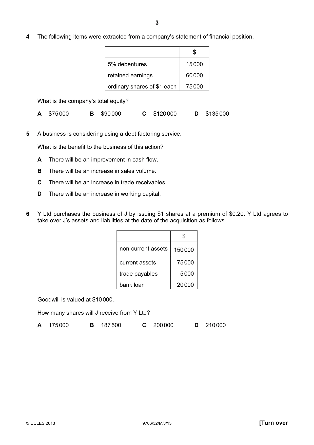 Cambridge A Level Accounting 9706 2013 May/June Paper 3 · Variant 2 question paper, page 3 of 12