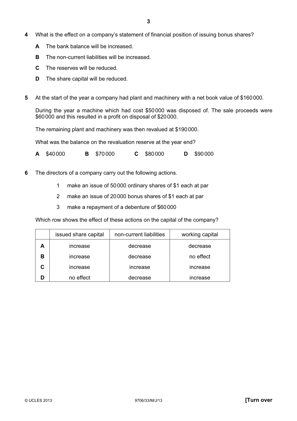 Cambridge A Level Accounting 9706 2013 May/June Paper 3 · Variant 3 question paper, page 3 of 12