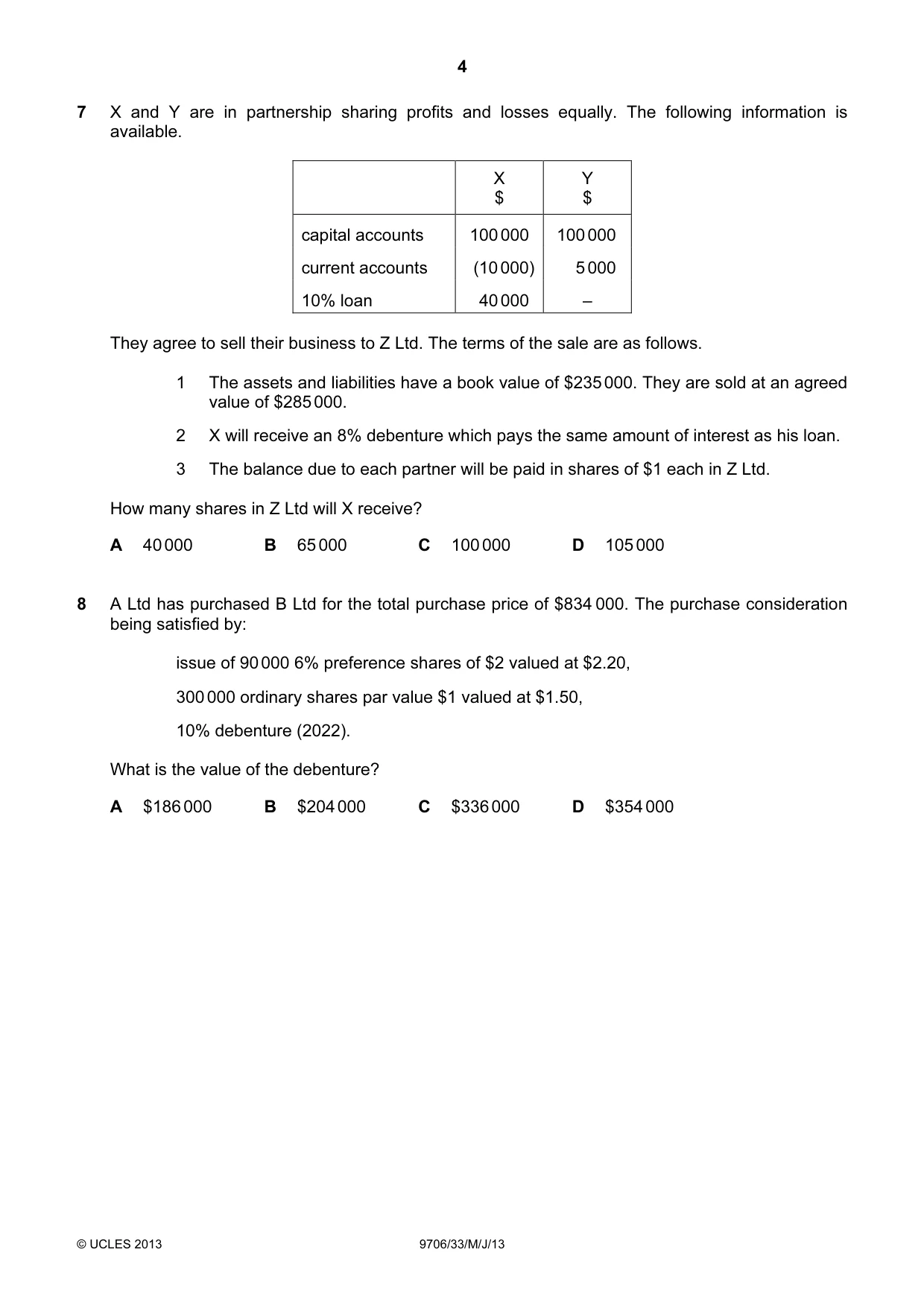 Cambridge A Level Accounting 9706 2013 May/June Paper 3 · Variant 3 question paper, page 4 of 12
