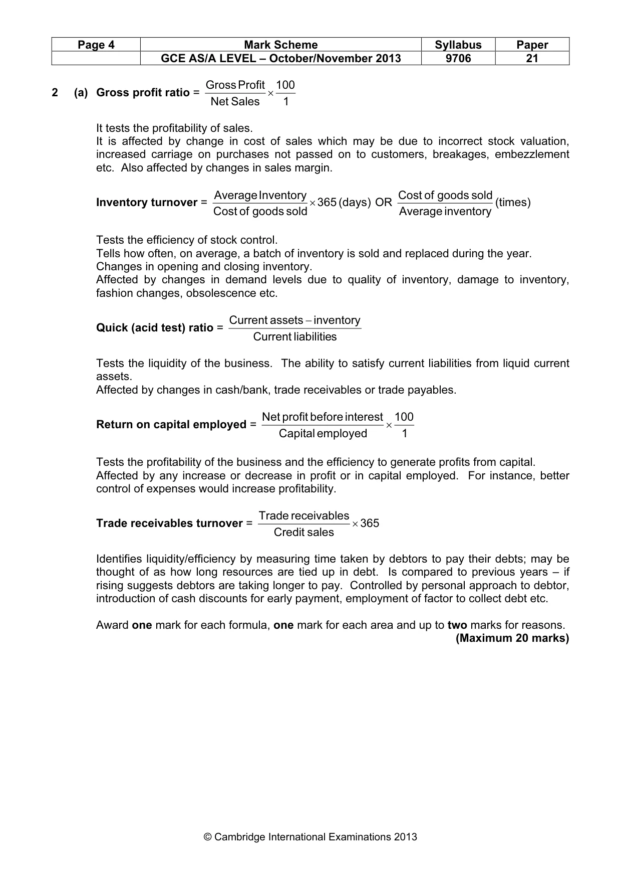 Mark scheme, page 4 of 6