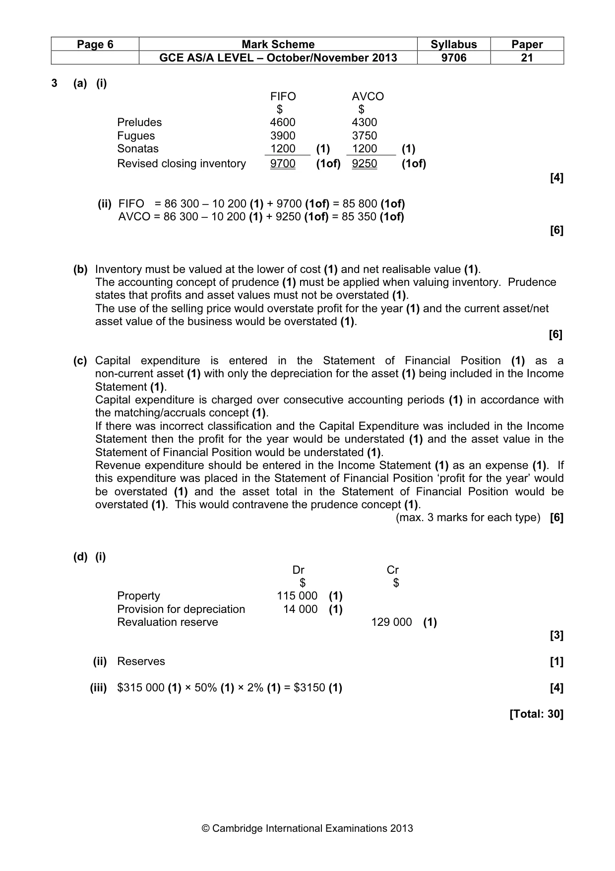 Mark scheme, page 6 of 6