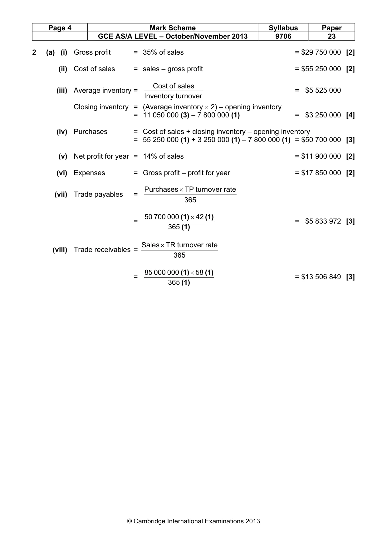 Mark scheme, page 4 of 6