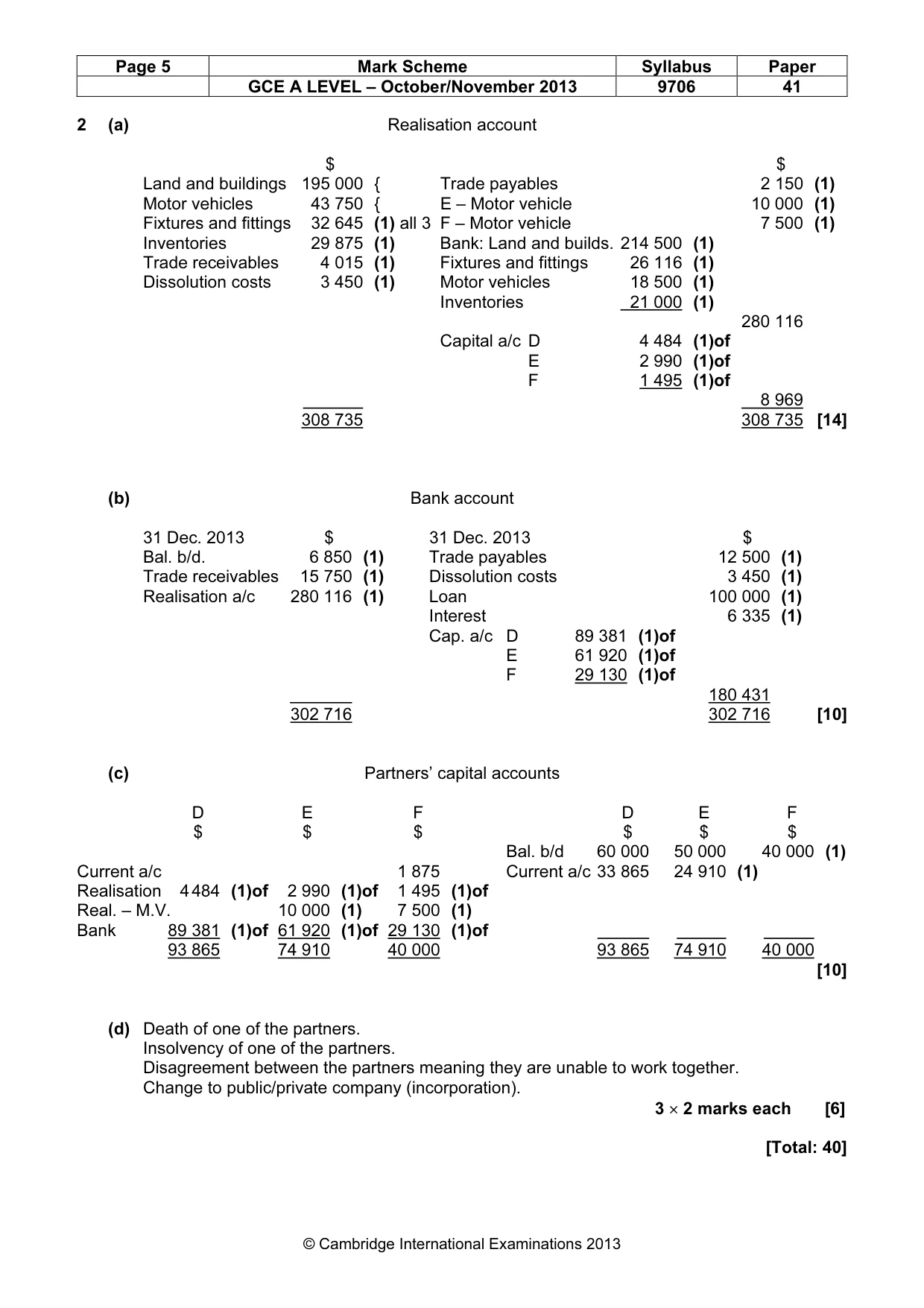 Mark scheme, page 5 of 7