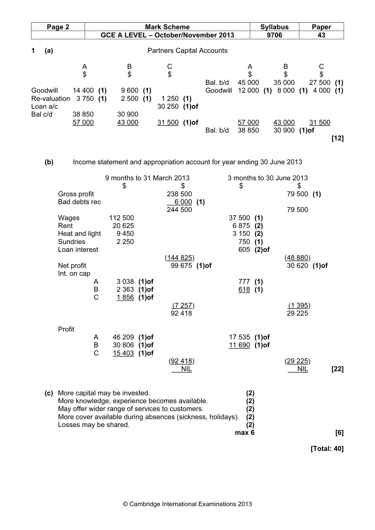 Mark scheme, page 2 of 6