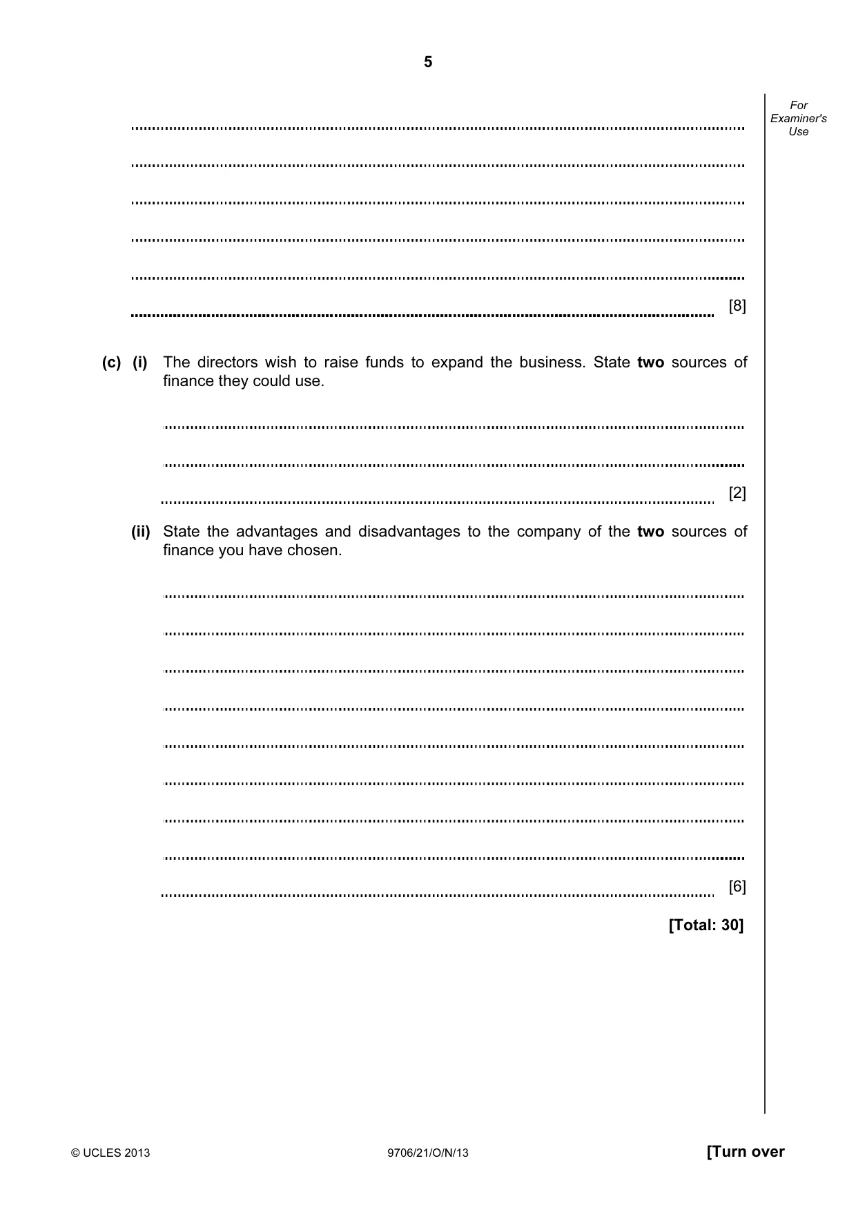 Cambridge A Level Accounting 9706 2013 Oct/Nov Paper 2 · Variant 1 question paper, page 5 of 12