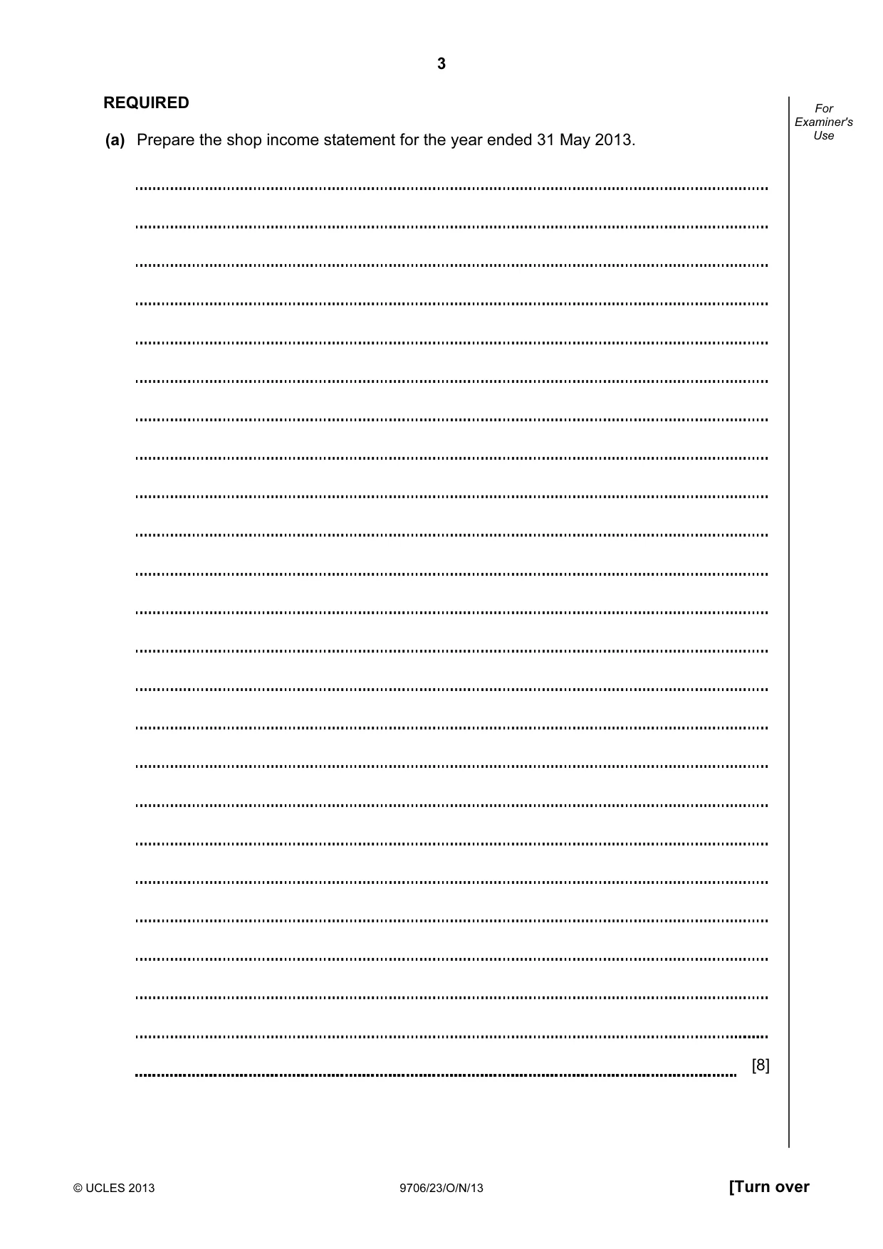 Cambridge A Level Accounting 9706 2013 Oct/Nov Paper 2 · Variant 3 question paper, page 3 of 12
