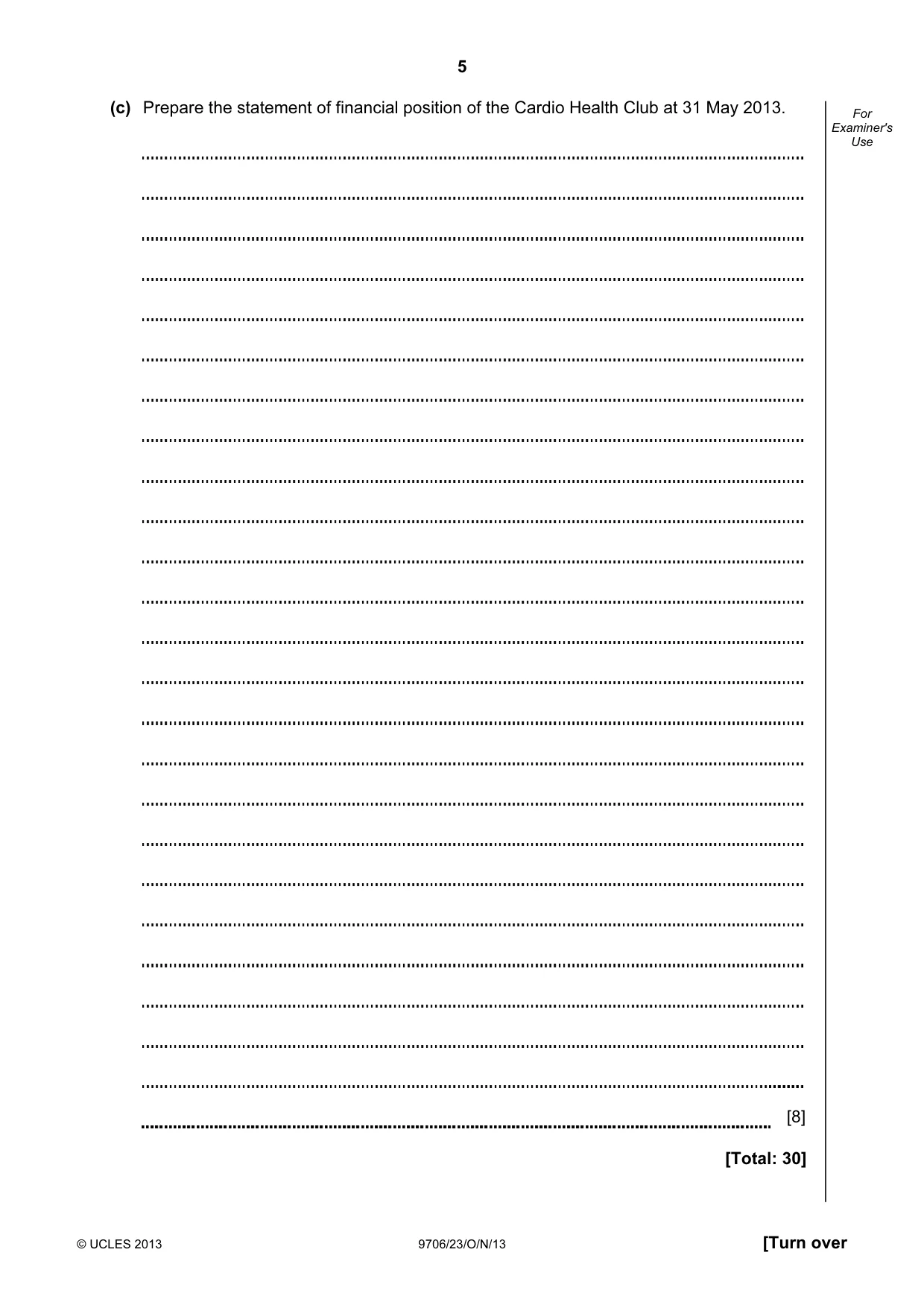 Cambridge A Level Accounting 9706 2013 Oct/Nov Paper 2 · Variant 3 question paper, page 5 of 12
