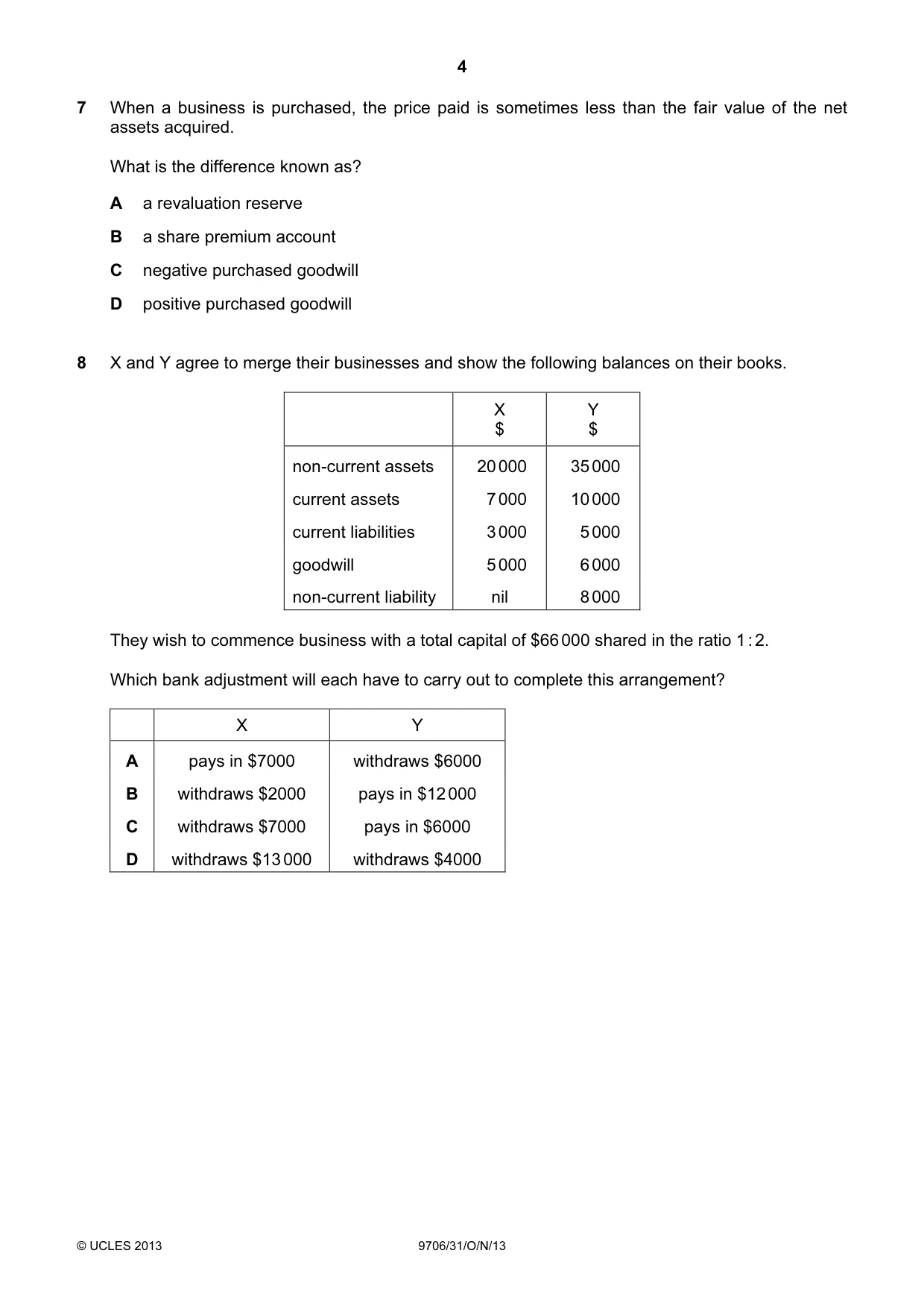 Cambridge A Level Accounting 9706 2013 Oct/Nov Paper 3 · Variant 1 question paper, page 4 of 12