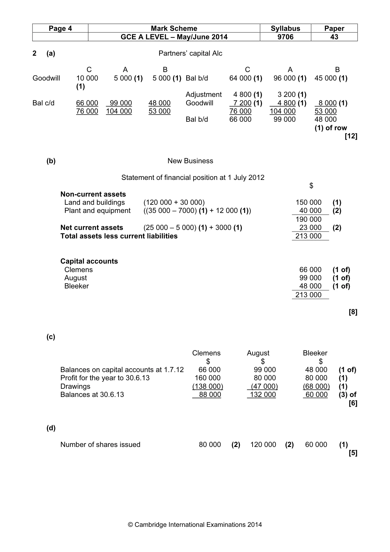 Mark scheme, page 4 of 6