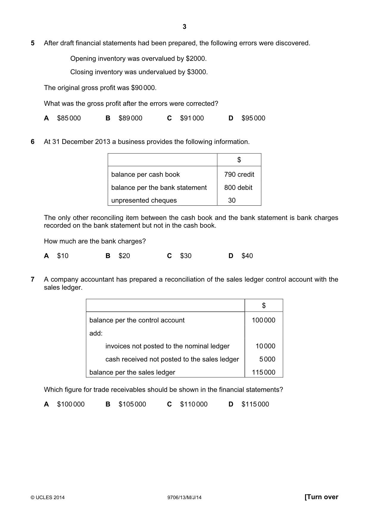 Cambridge A Level Accounting 9706 2014 May/June Paper 1 · Variant 3 question paper, page 3 of 12