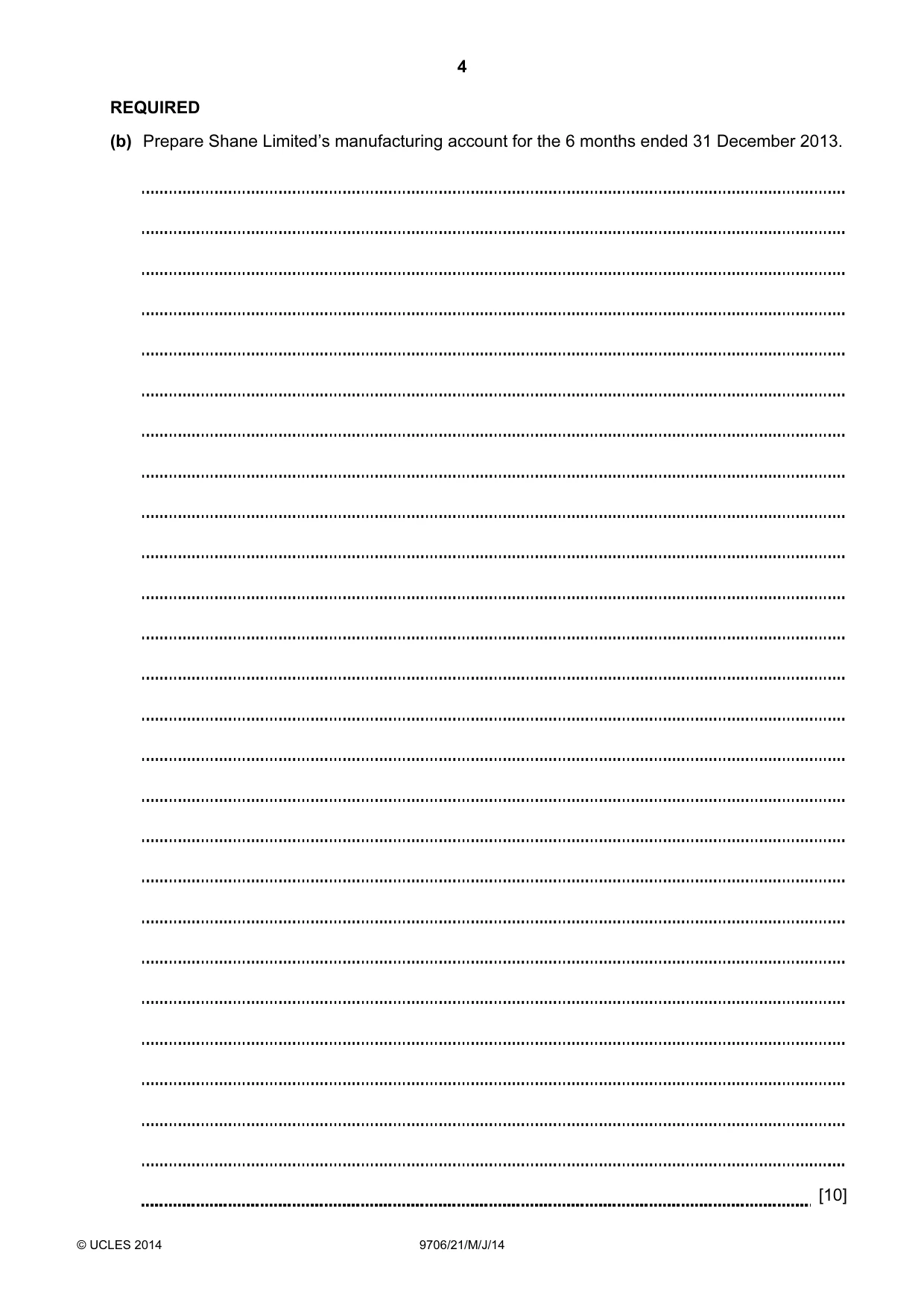 Cambridge A Level Accounting 9706 2014 May/June Paper 2 · Variant 1 question paper, page 4 of 16