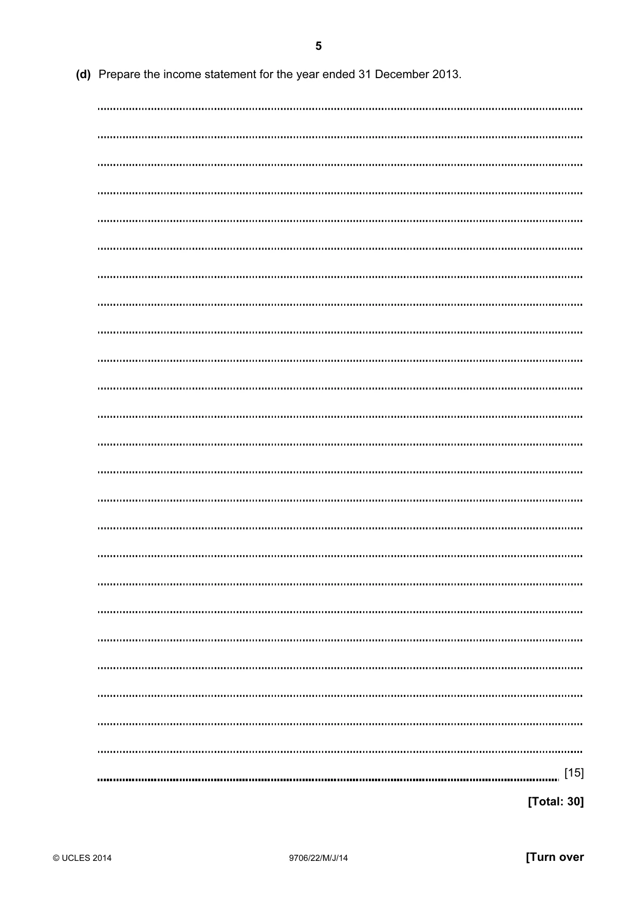 Cambridge A Level Accounting 9706 2014 May/June Paper 2 · Variant 2 question paper, page 5 of 12