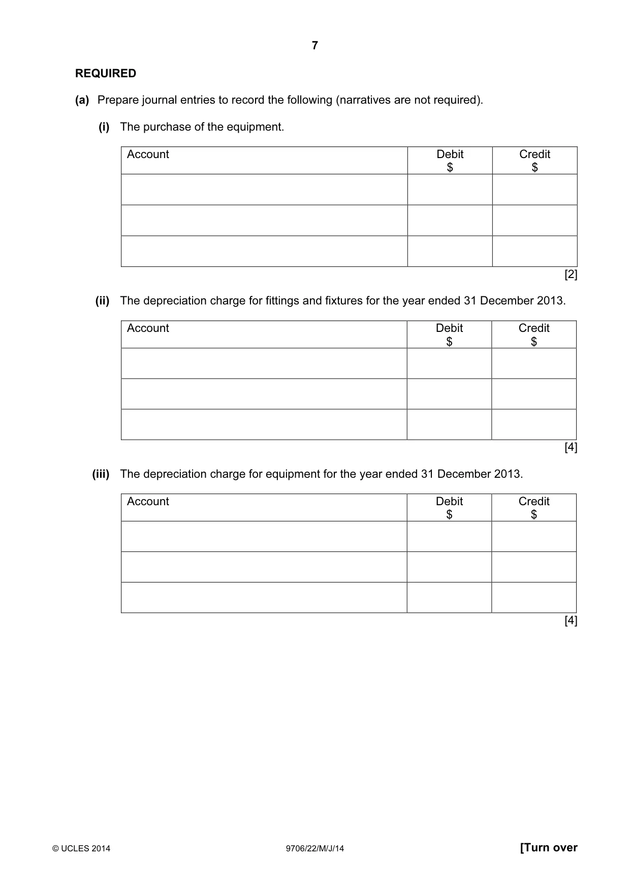 Cambridge A Level Accounting 9706 2014 May/June Paper 2 · Variant 2 question paper, page 7 of 12