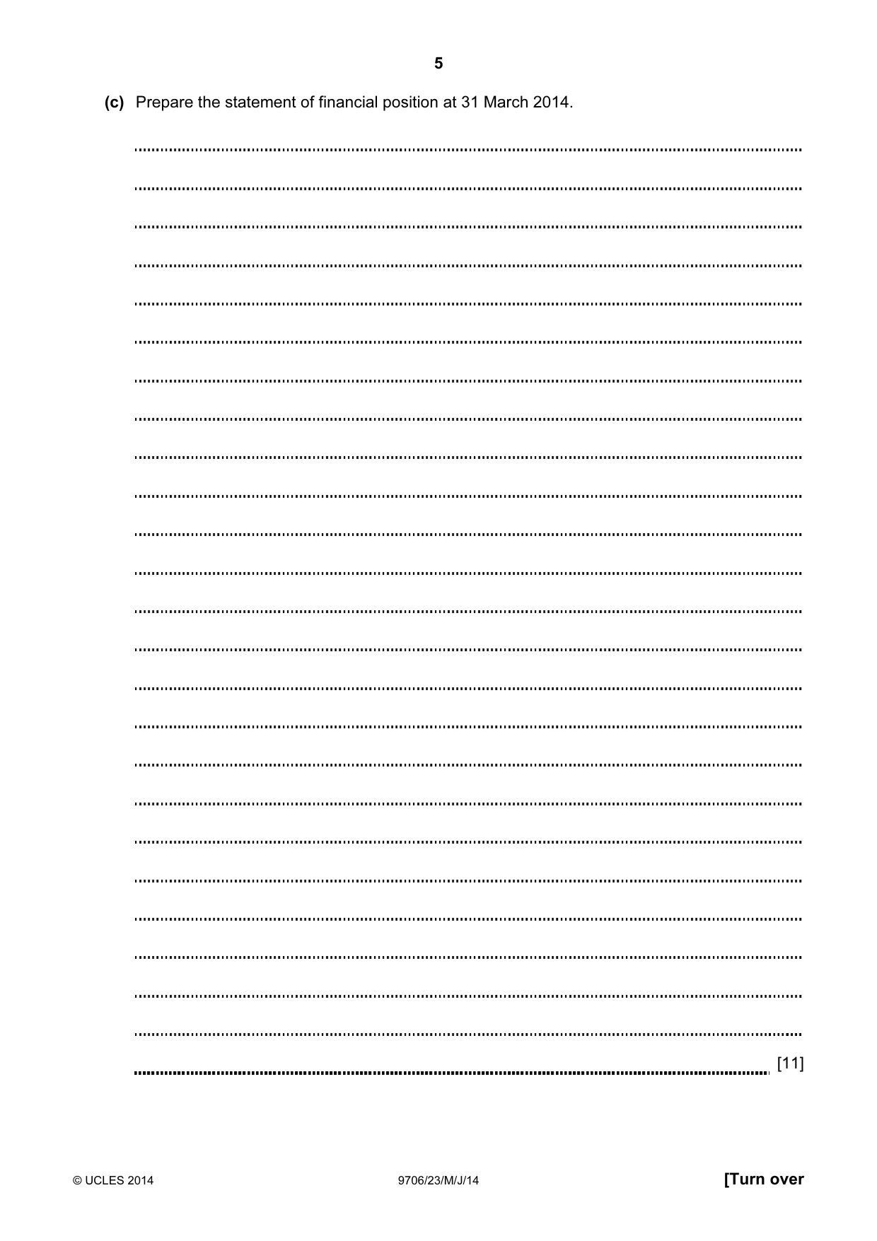 Cambridge A Level Accounting 9706 2014 May/June Paper 2 · Variant 3 question paper, page 5 of 16