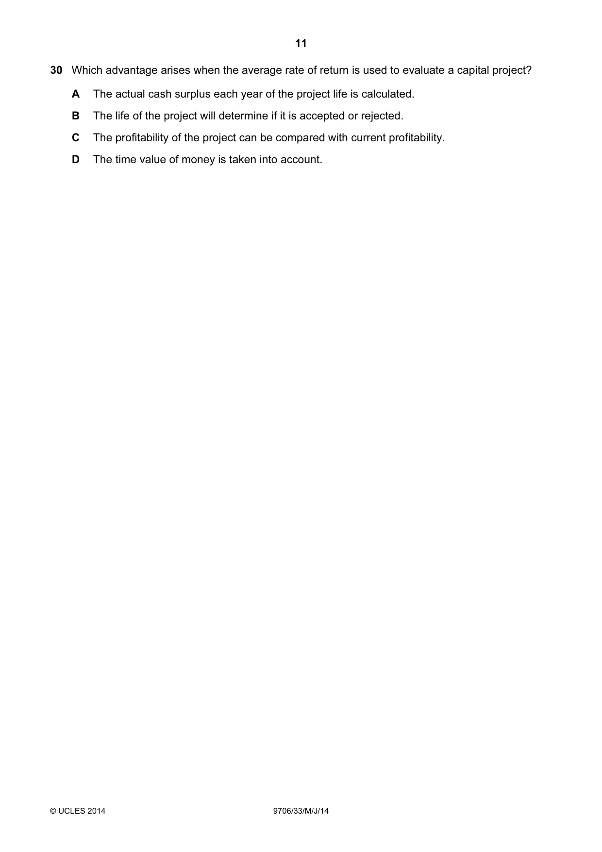 Cambridge A Level Accounting 9706 2014 May/June Paper 3 · Variant 3 question paper, page 11 of 12