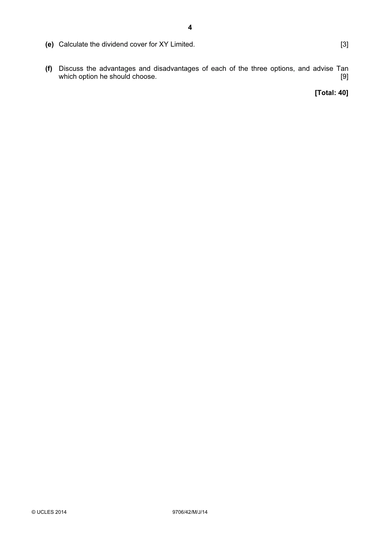 Cambridge A Level Accounting 9706 2014 May/June Paper 4 · Variant 2 question paper, page 4 of 8