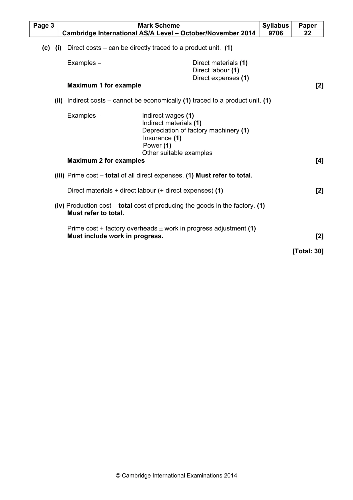 Mark scheme, page 3 of 7