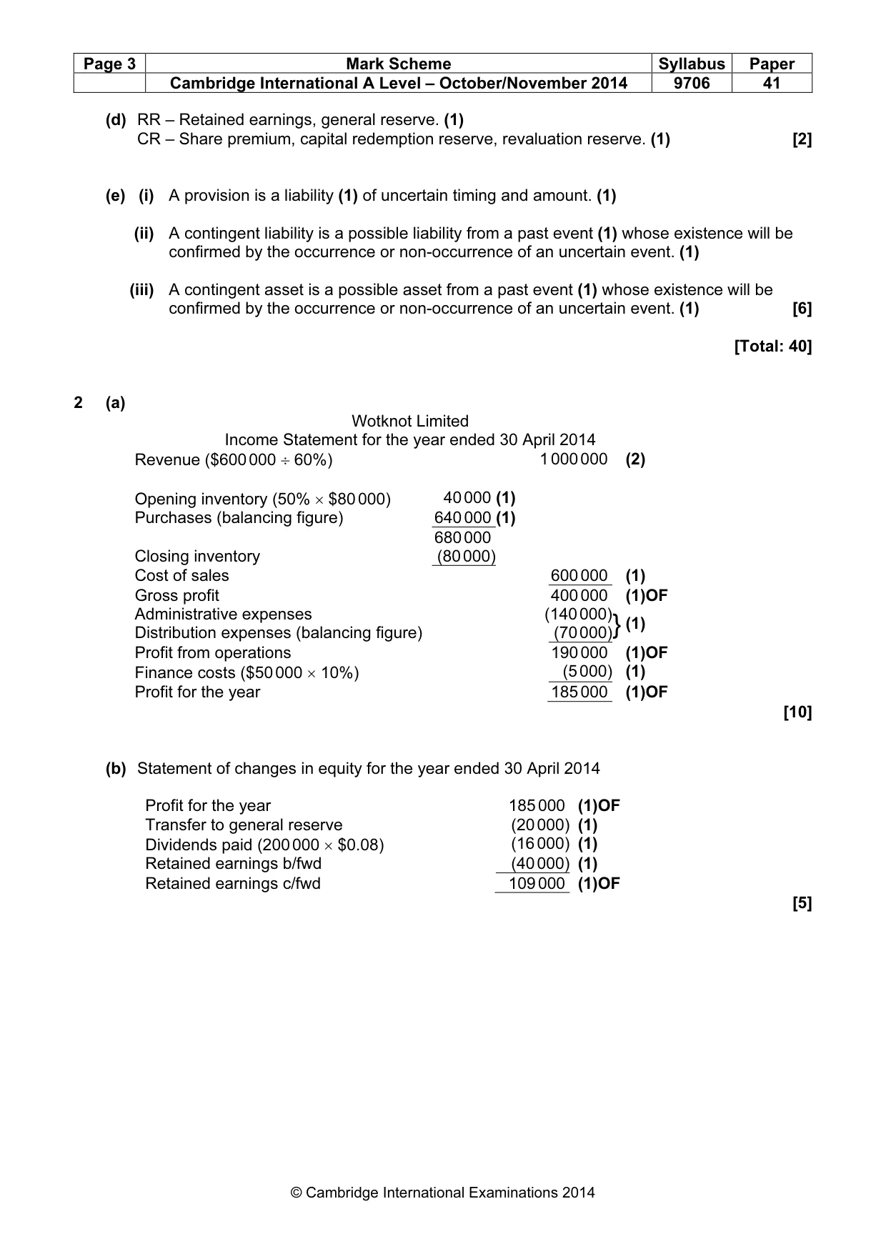 Mark scheme, page 3 of 7