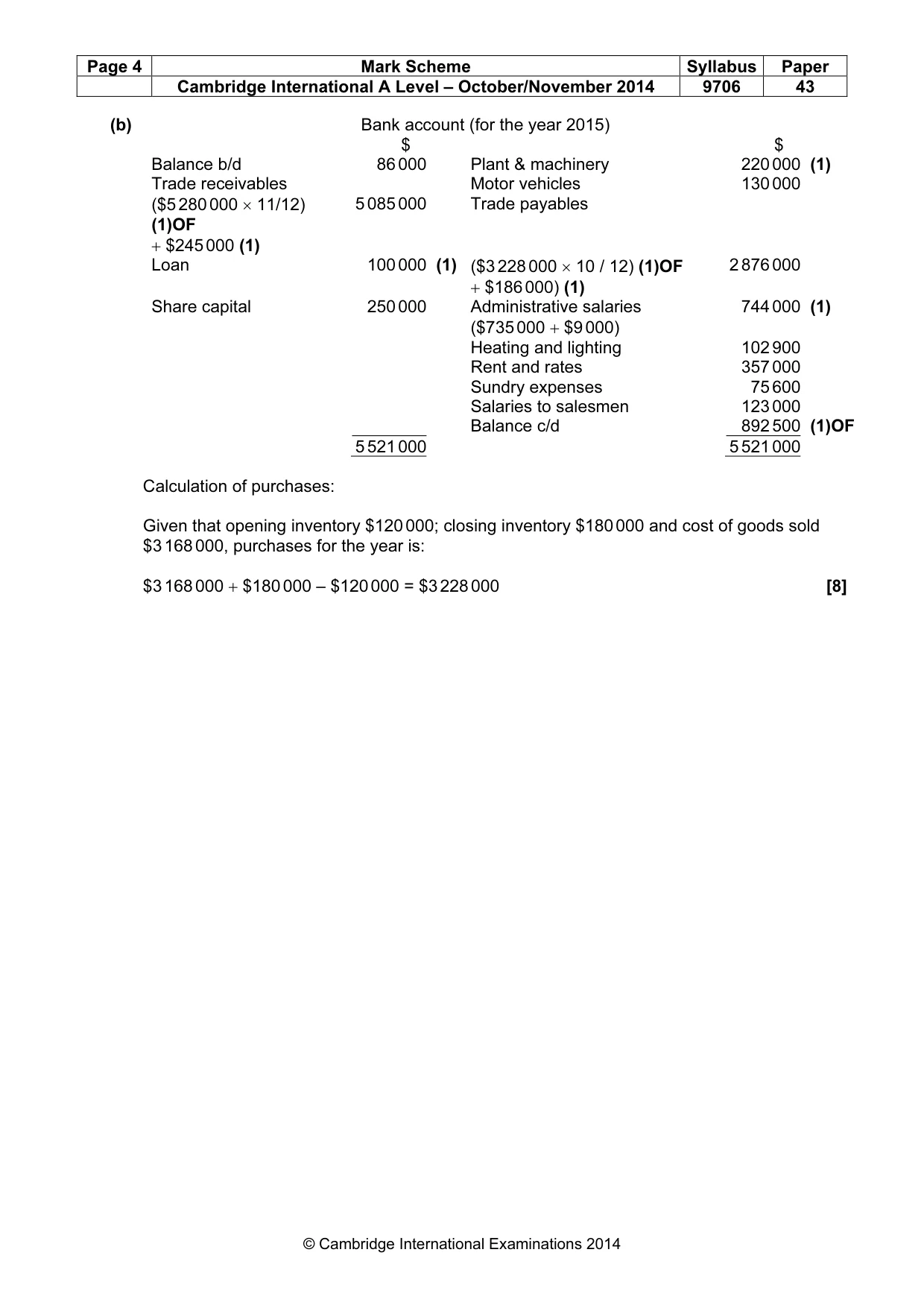 Mark scheme, page 4 of 6