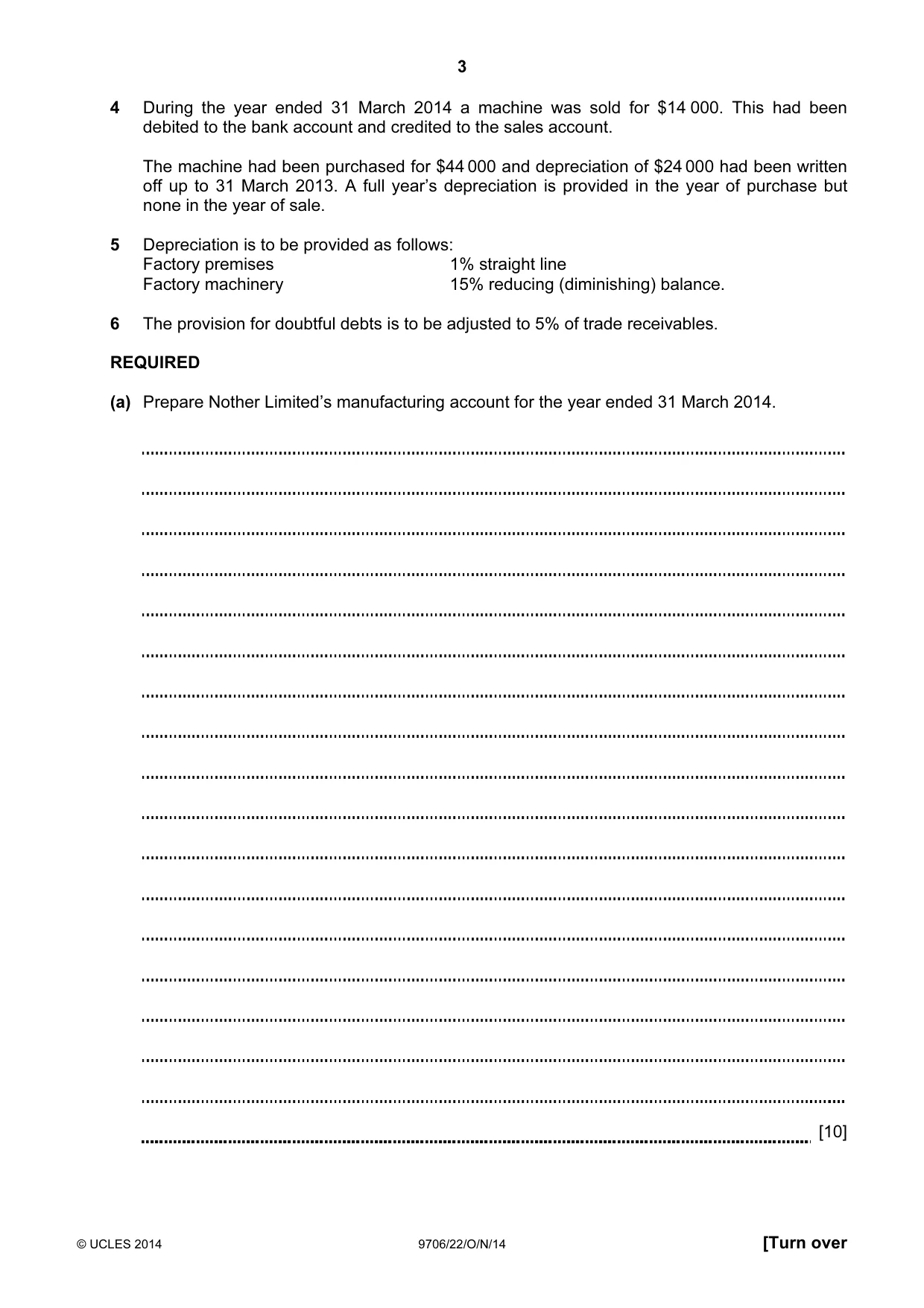 Cambridge A Level Accounting 9706 2014 Oct/Nov Paper 2 · Variant 2 question paper, page 3 of 16