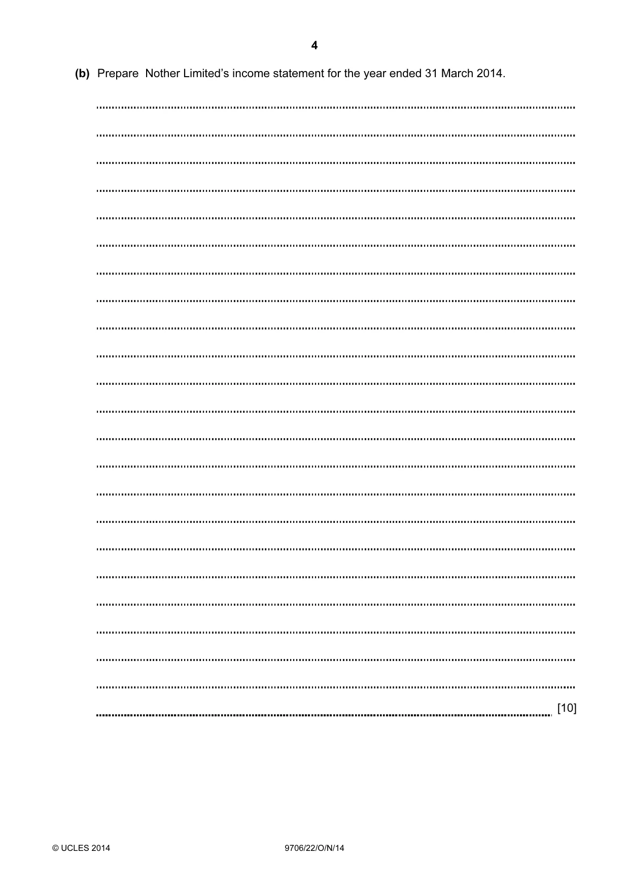 Cambridge A Level Accounting 9706 2014 Oct/Nov Paper 2 · Variant 2 question paper, page 4 of 16