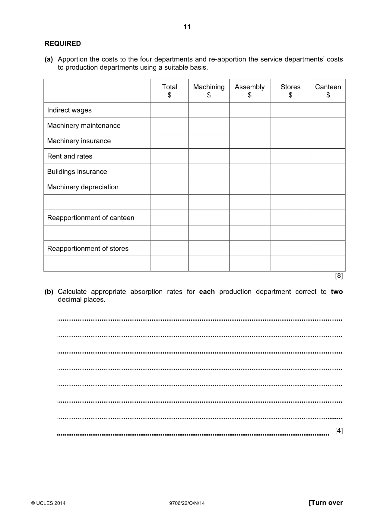 Cambridge A Level Accounting 9706 2014 Oct/Nov Paper 2 · Variant 2 question paper, page 11 of 16
