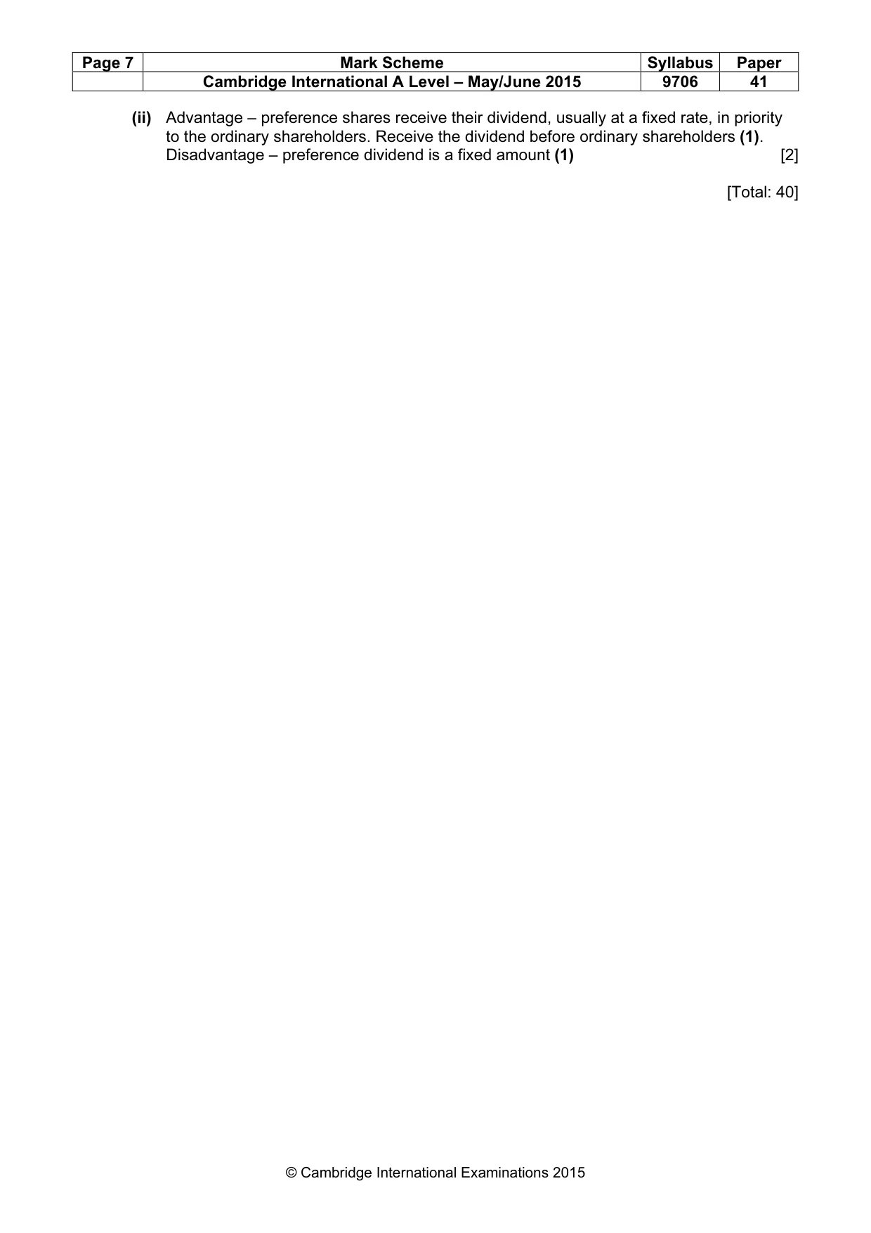Mark scheme, page 7 of 7
