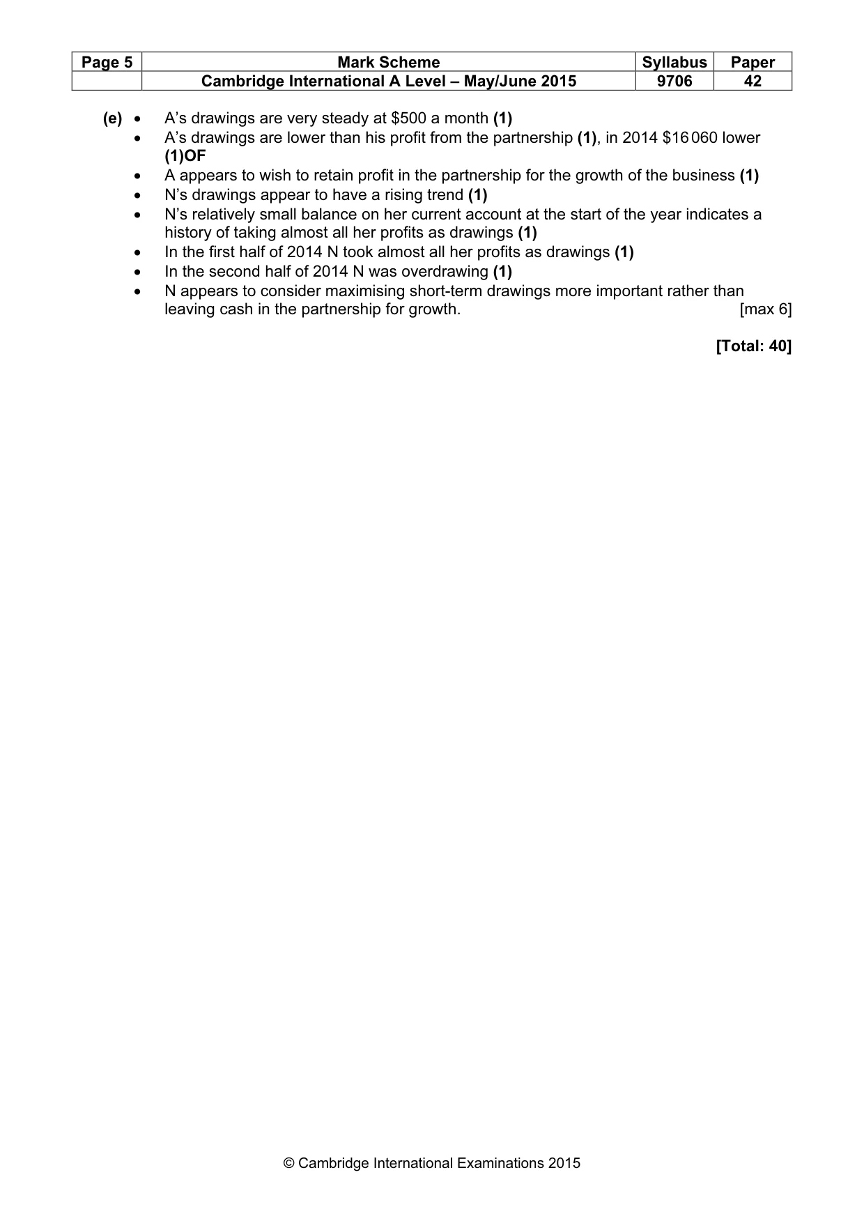 Mark scheme, page 5 of 7
