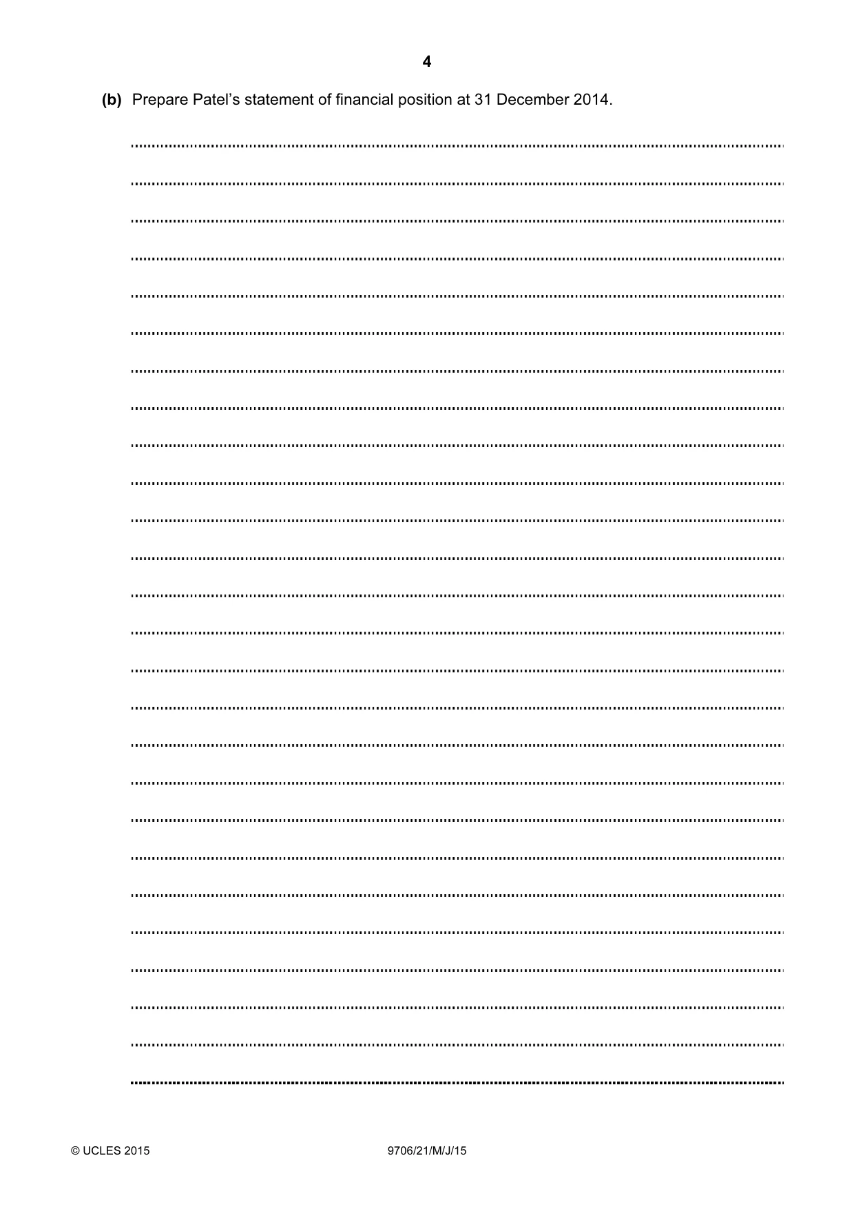 Cambridge A Level Accounting 9706 2015 May/June Paper 2 · Variant 1 question paper, page 4 of 16