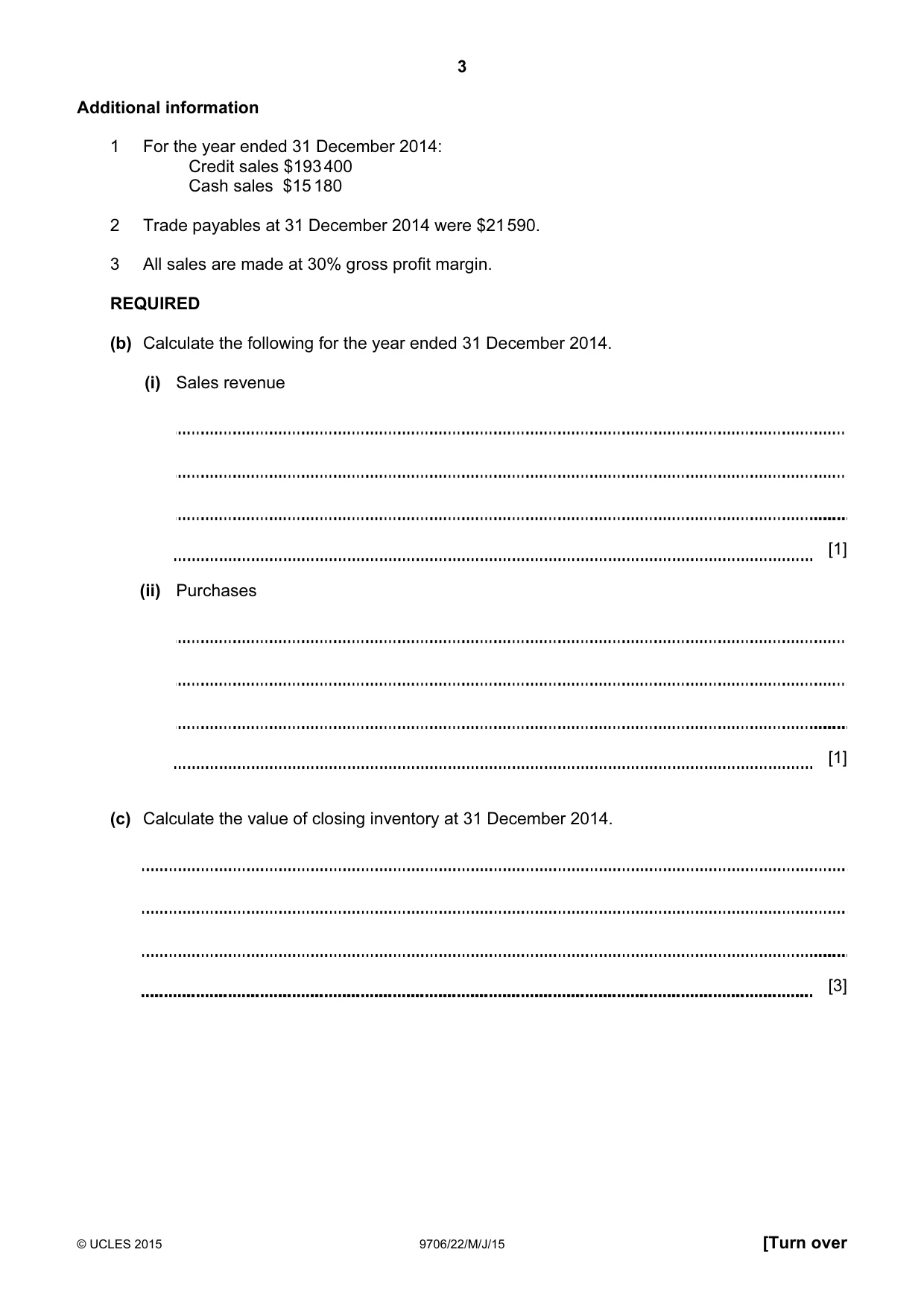 Cambridge A Level Accounting 9706 2015 May/June Paper 2 · Variant 2 question paper, page 3 of 16