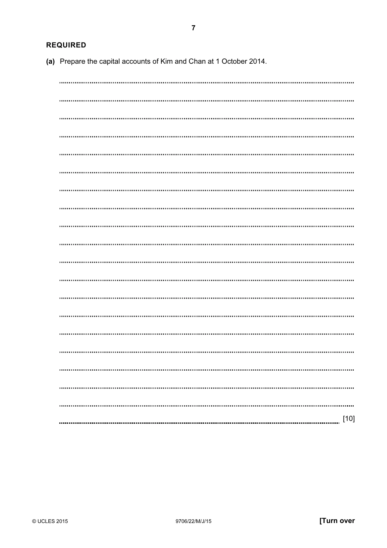 Cambridge A Level Accounting 9706 2015 May/June Paper 2 · Variant 2 question paper, page 7 of 16