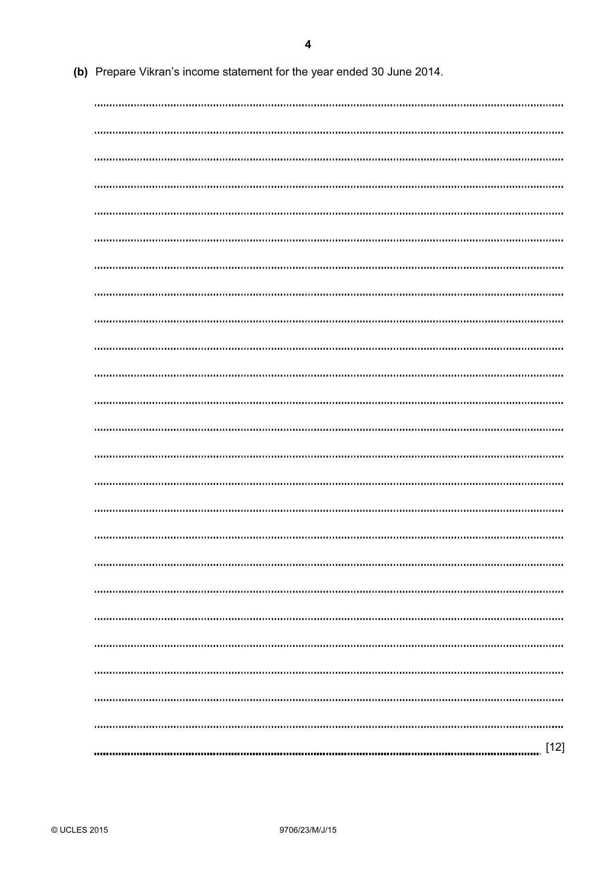 Cambridge A Level Accounting 9706 2015 May/June Paper 2 · Variant 3 question paper, page 4 of 12