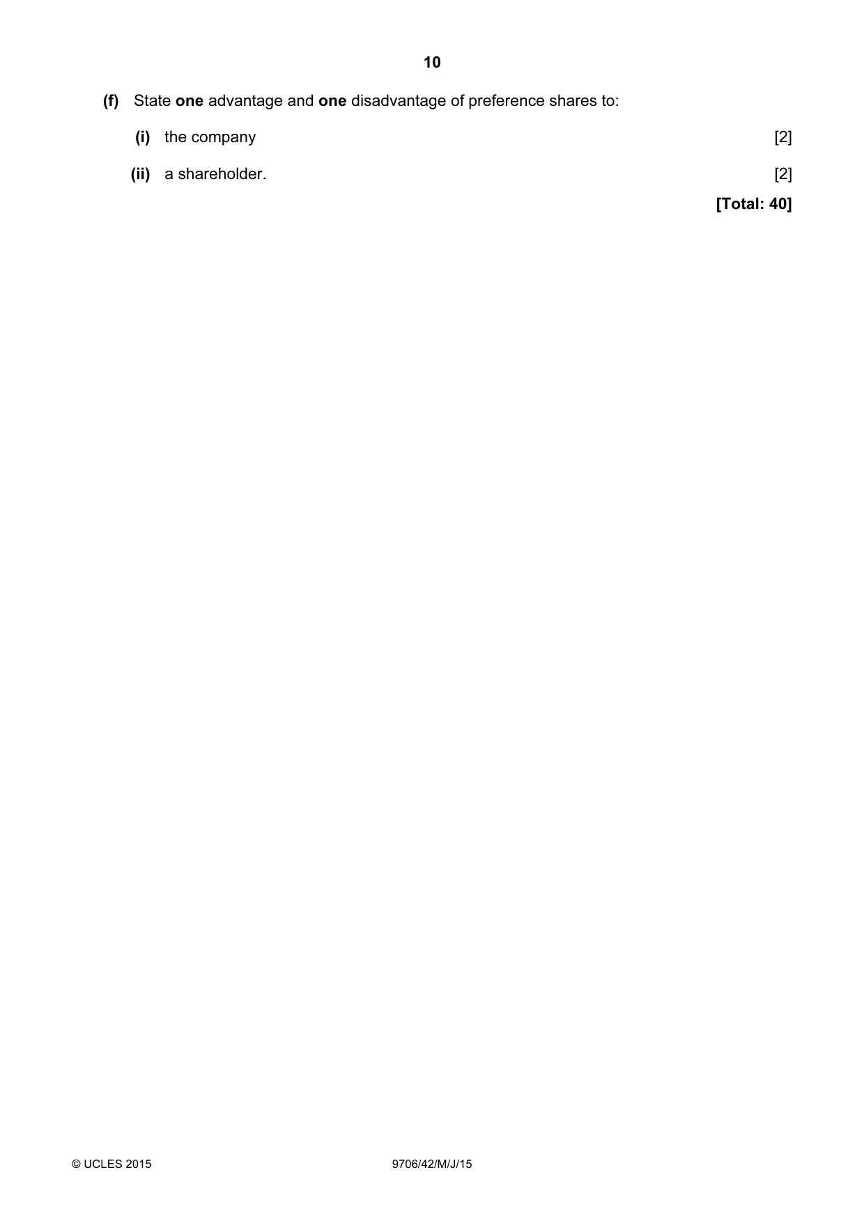 Cambridge A Level Accounting 9706 2015 May/June Paper 4 · Variant 2 question paper, page 10 of 12