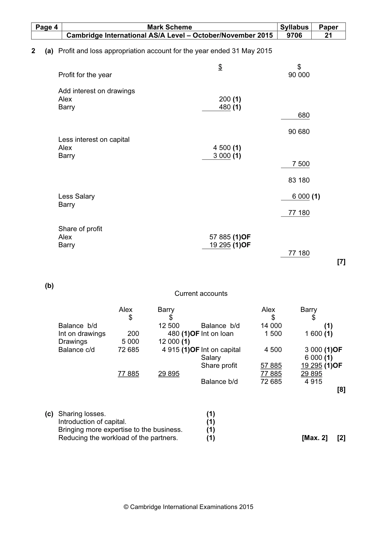 Mark scheme, page 4 of 8