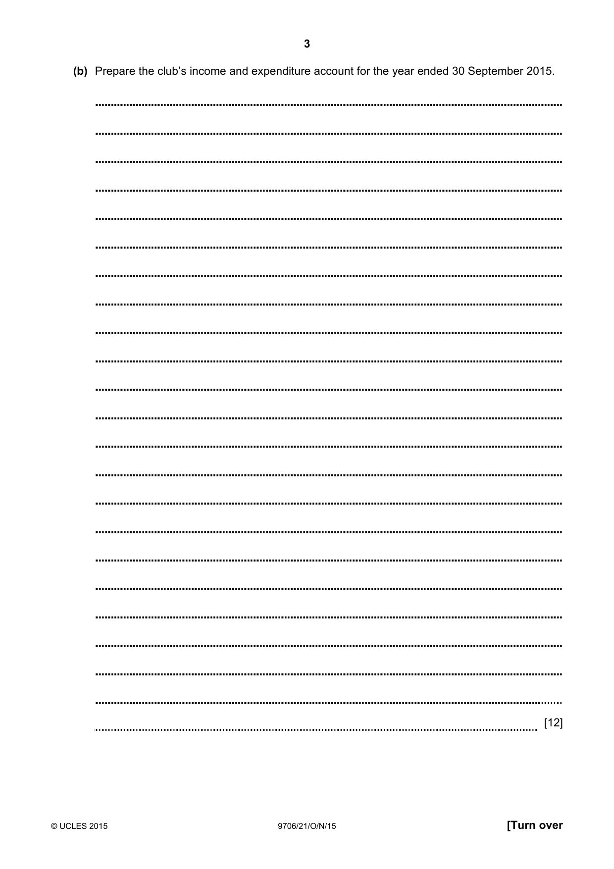 Cambridge A Level Accounting 9706 2015 Oct/Nov Paper 2 · Variant 1 question paper, page 3 of 16