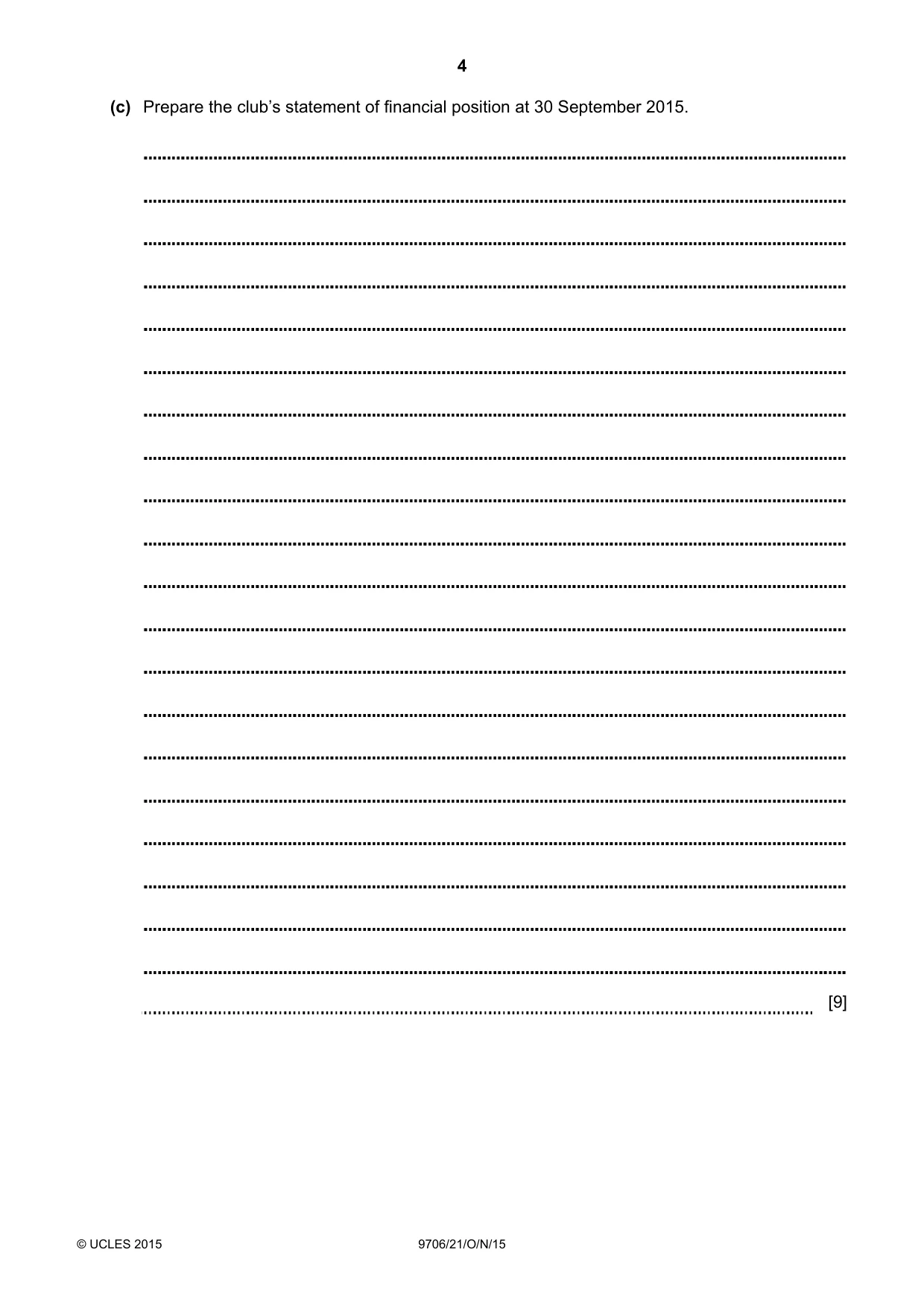 Cambridge A Level Accounting 9706 2015 Oct/Nov Paper 2 · Variant 1 question paper, page 4 of 16