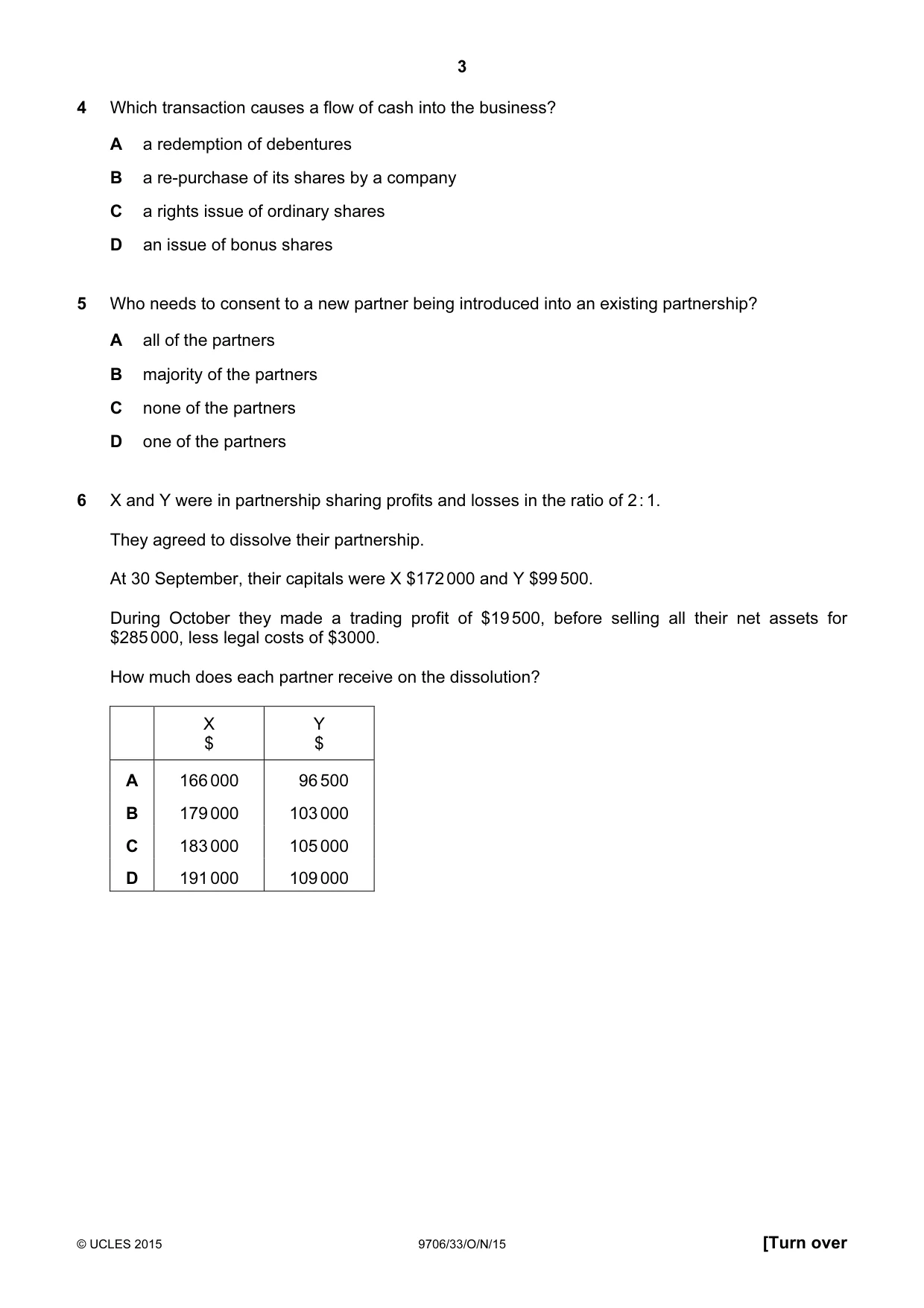 Cambridge A Level Accounting 9706 2015 Oct/Nov Paper 3 · Variant 3 question paper, page 3 of 12